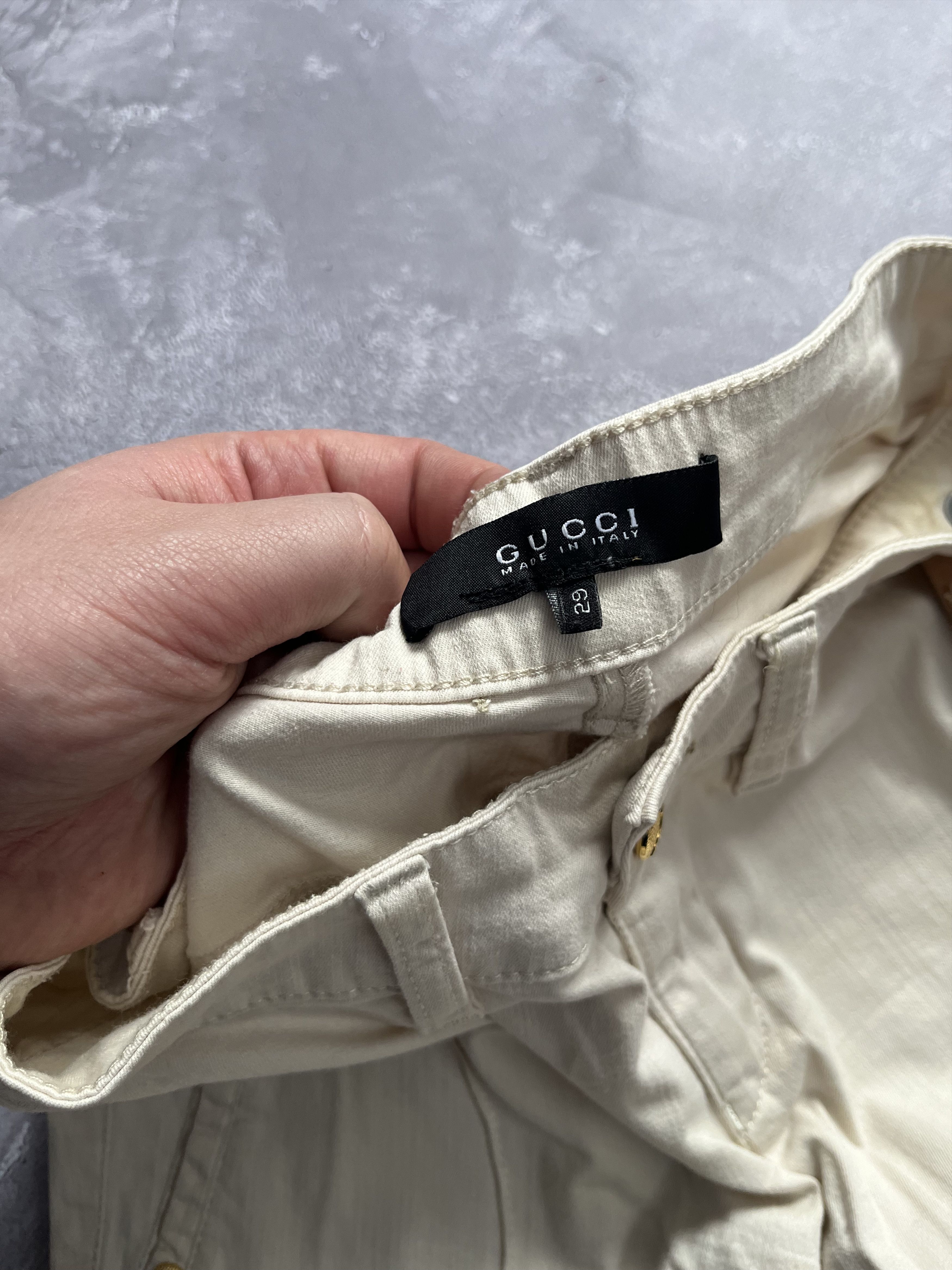 Gucci Gucci Era Tom Ford With Snap Buckle Logo Beige Pants Size 29" - 14 Thumbnail