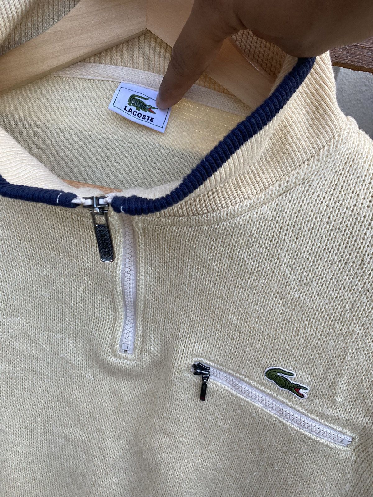 Lacoste Vintage Lacoste Baggy Knitwear Half Zipper Sweatshirt Size US L / EU 52-54 / 3 - 9 Thumbnail