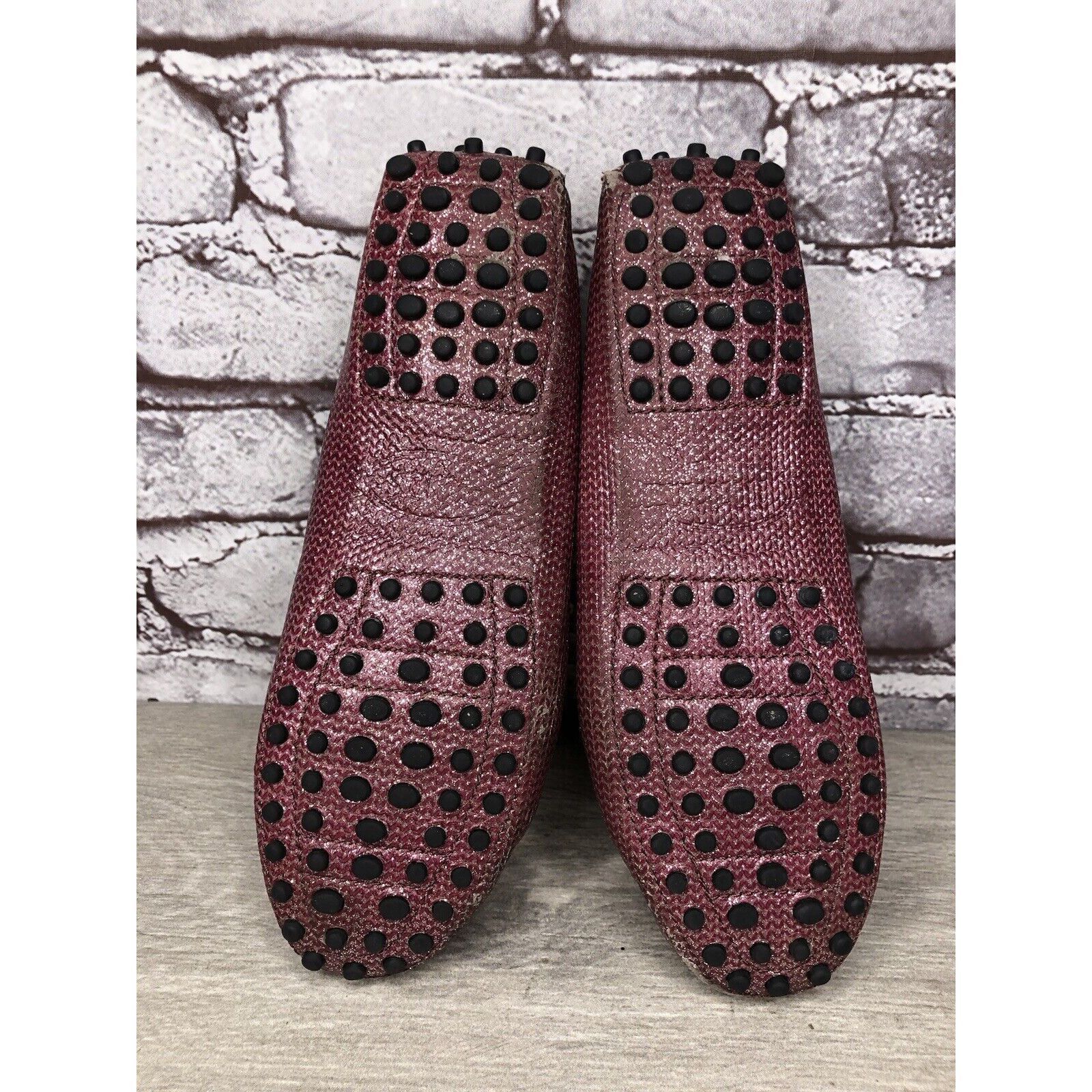 Tod's TODS Pink Metallic Leather Moccasins Driver Loafers Flats Wo Size US 5 / IT 35 - 16 Thumbnail