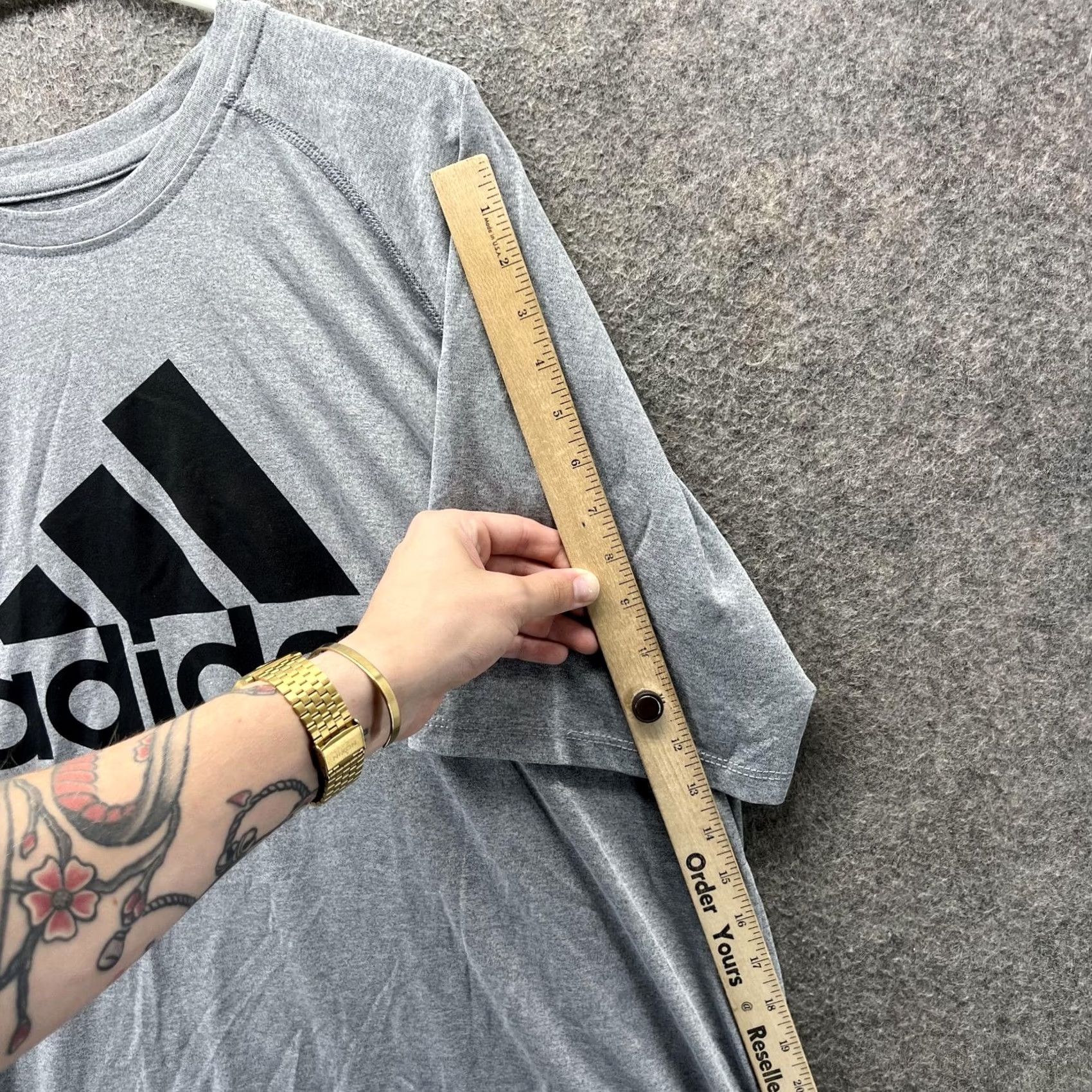 Adidas Adidas Shirt Mens XL Gray Climalite Big Logo Performance Athletic Training Shirt Size US XL / EU 56 / 4 - 3 Thumbnail