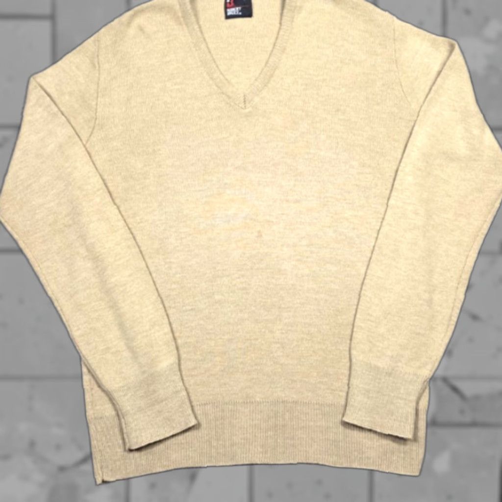 Vintage VINTAGE Robert Bruce Sweater Mens L Beige Orlon Acrylic V-Neck Union Made in USA Size US L / EU 52-54 / 3 - 1 Thumbnail