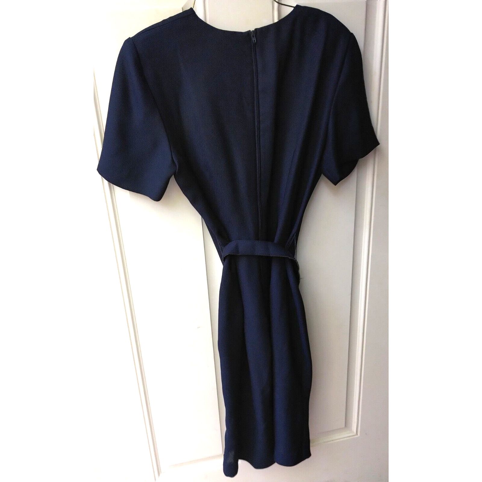 Fay Vintage Leslie Fay Dresses Petite 8P Solid Navy Blue Belted Size M / US 6-8 / IT 42-44 - 2 Thumbnail