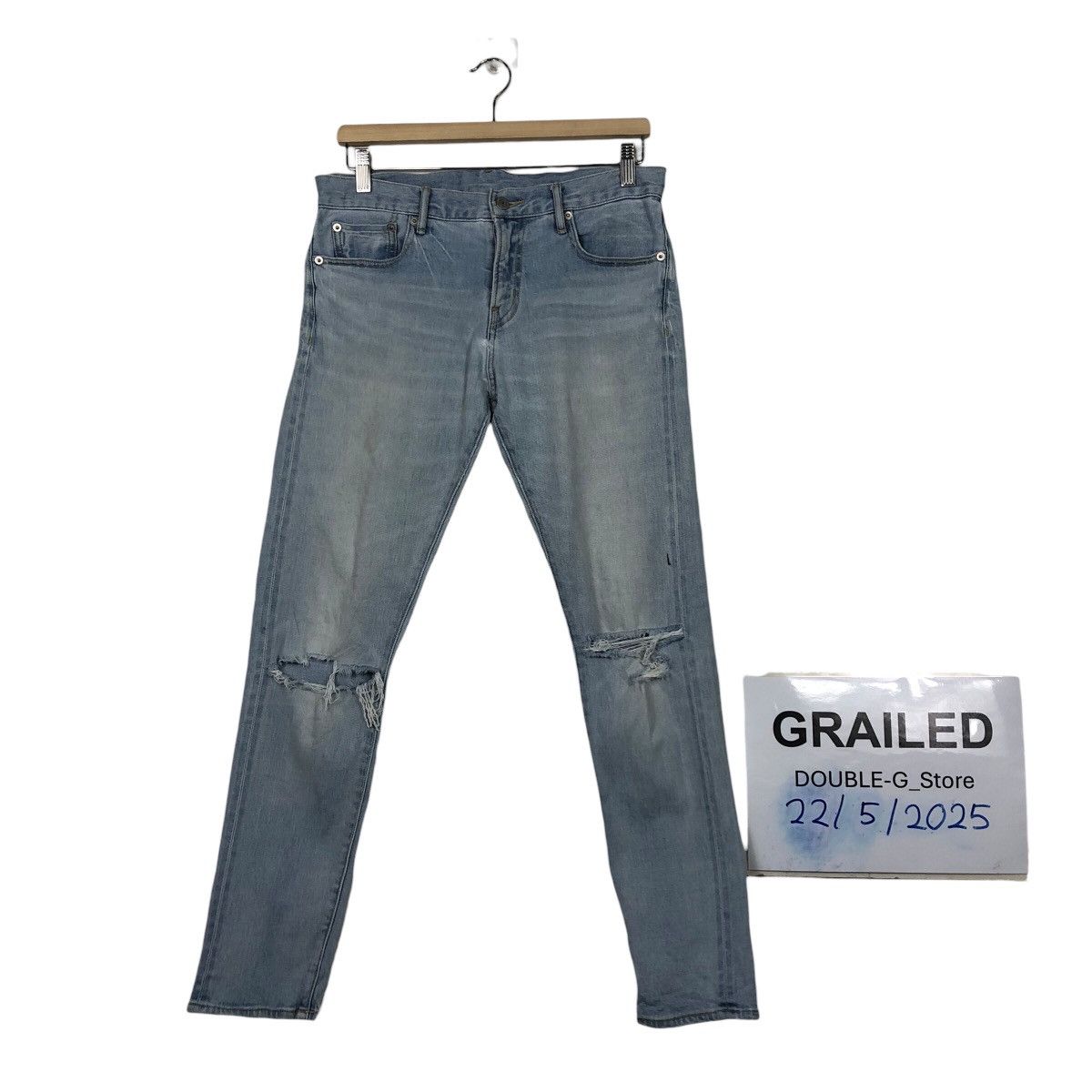 Japanese Brand SHIPS “Destroyed Knee” Slim Denim Issey Miyake Size 30" / US 8 / IT 44 - 1 Thumbnail