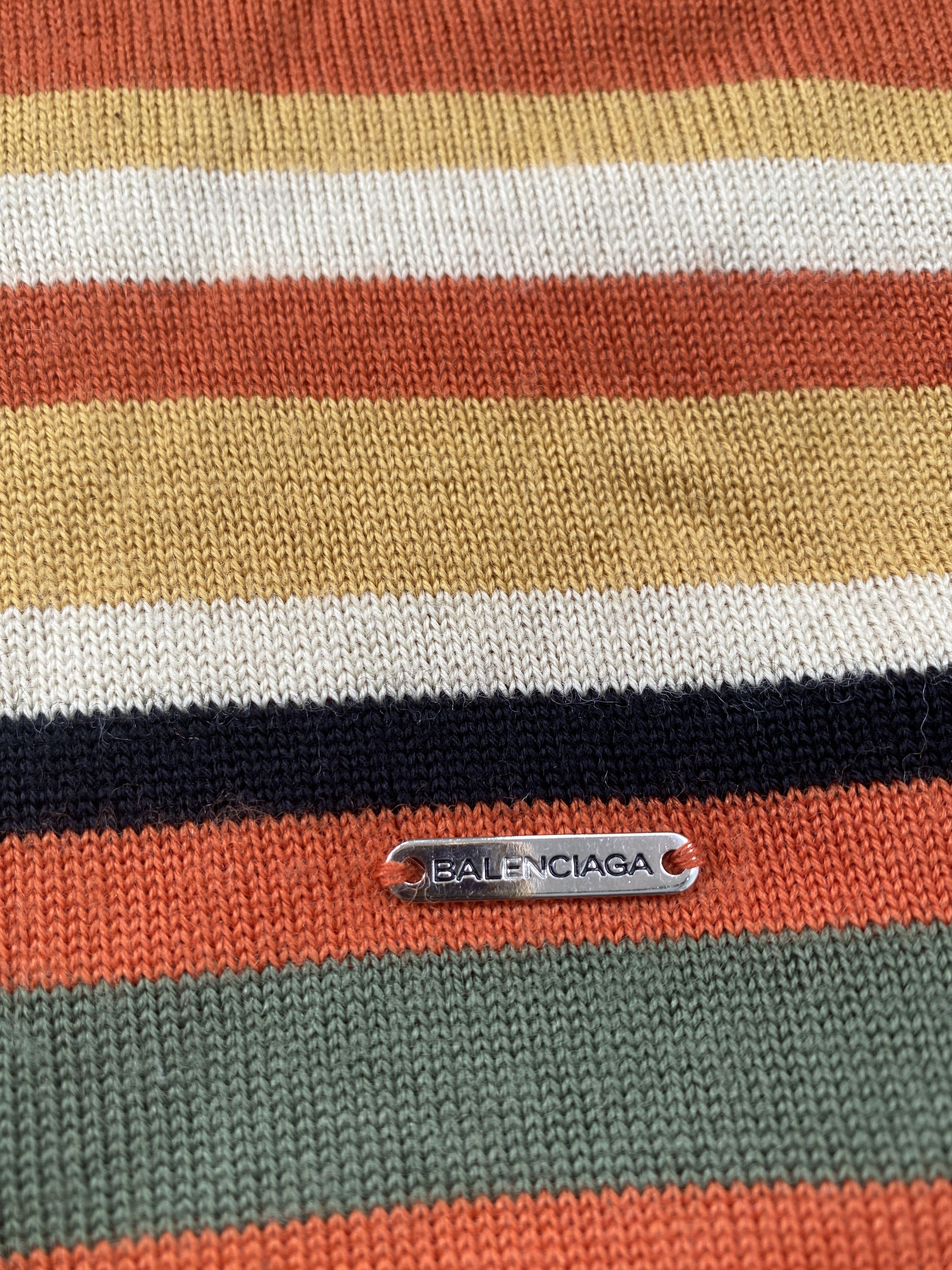 Balenciaga × Vintage Vintage Balenciaga Turtleneck Stripped Sweaters Size M / US 6-8 / IT 42-44 - 3 Thumbnail