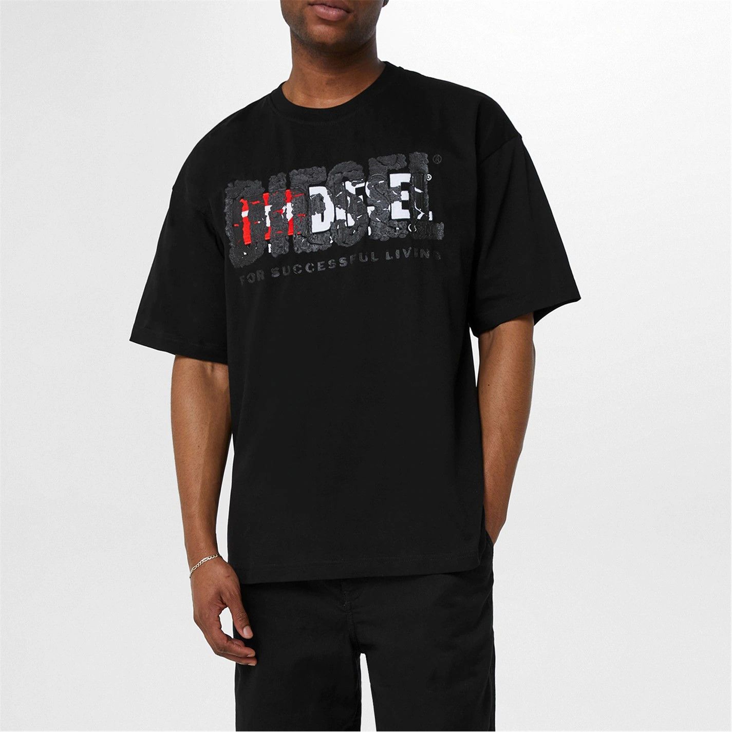 Diesel o1mle1025 T-Nabel T-Shirt in Black Size US XXL / EU 58 / 5 - 2 Thumbnail