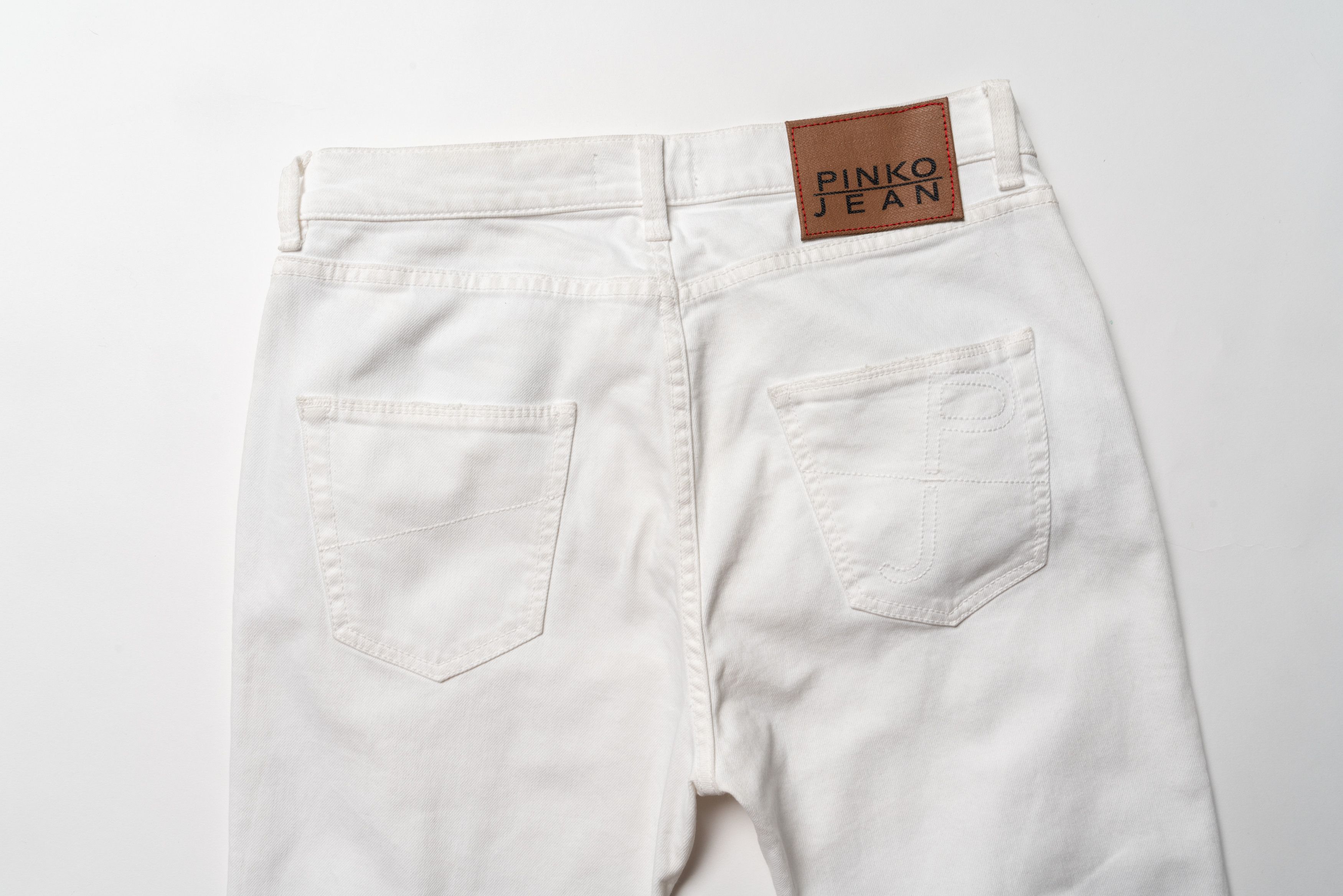 Pinko 🔴 PINKO JEANS Distressed Denim Jeans White Black Tie Dye Size 28" / US 6 / IT 42 - 13 Thumbnail
