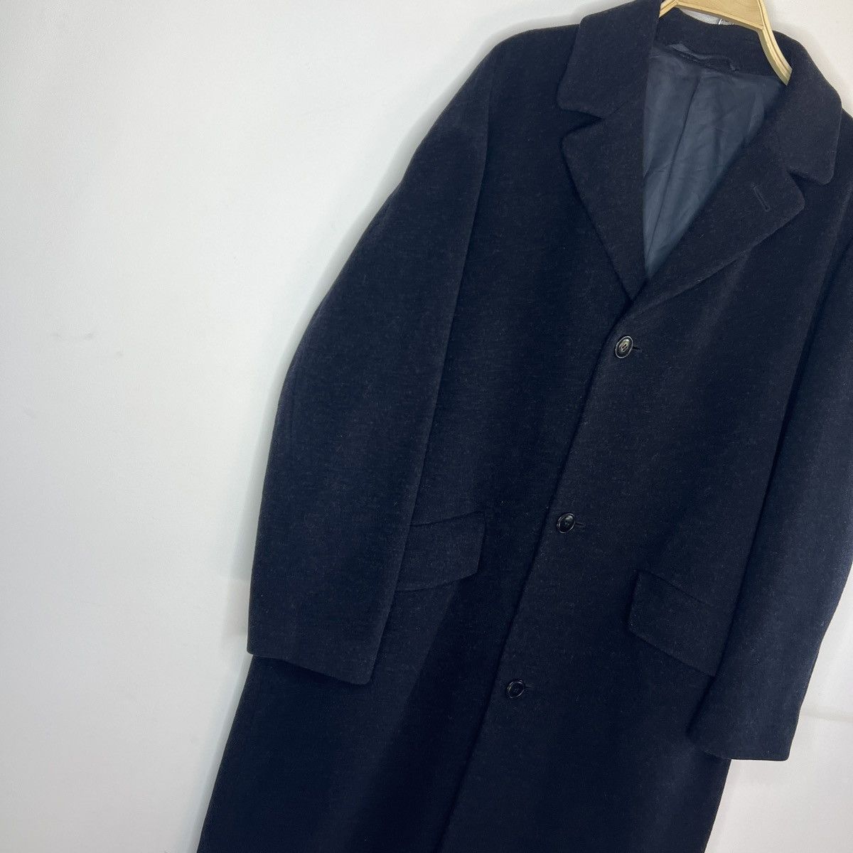 Hugo Boss Vintage Hugo Boss Wool Long Coat Jacket Black 90s Size US L / EU 52-54 / 3 - 3 Thumbnail
