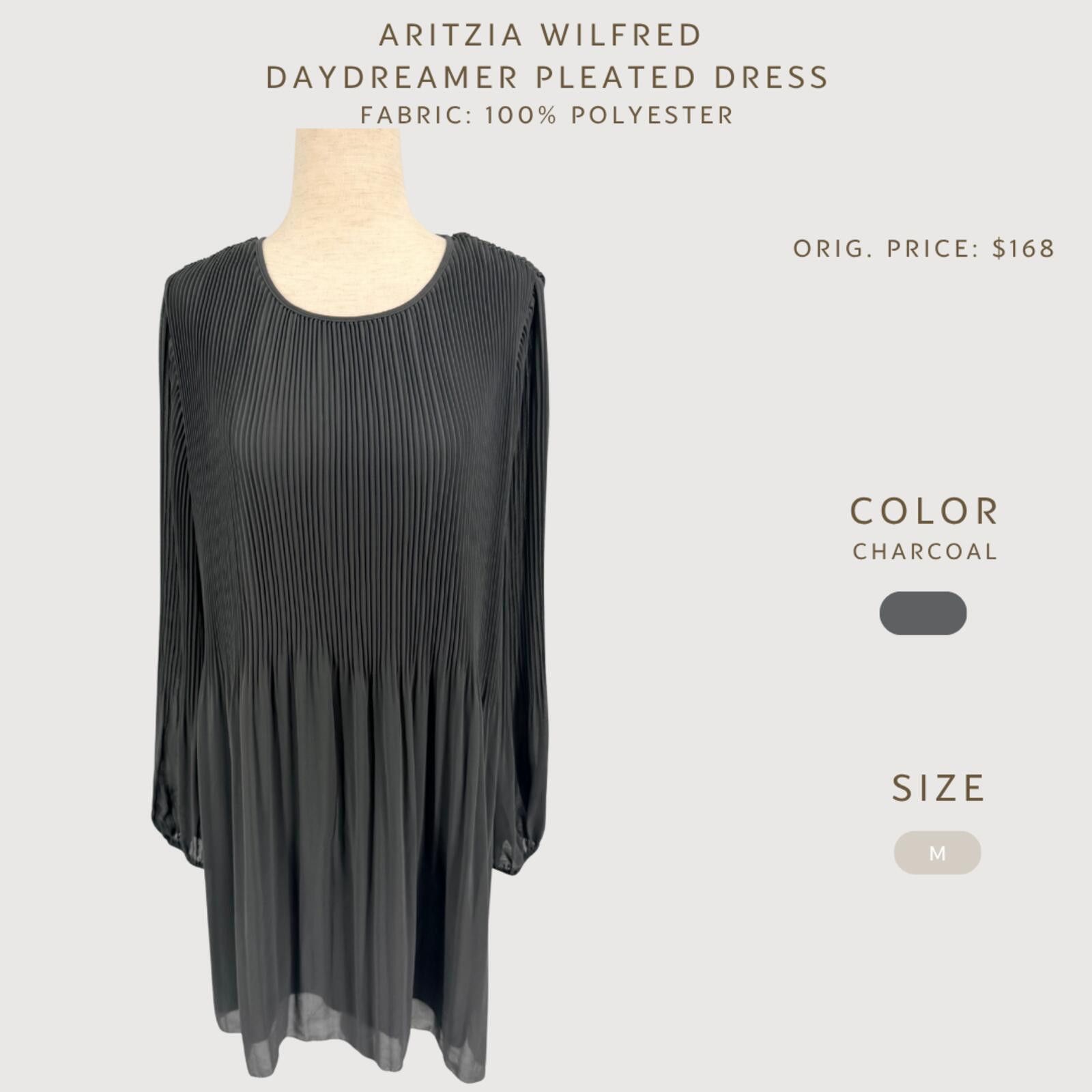 Other Aritzia Wilfred Daydreamer Pleated Dress Charcoal M Size M / US 6-8 / IT 42-44 - 2 Thumbnail