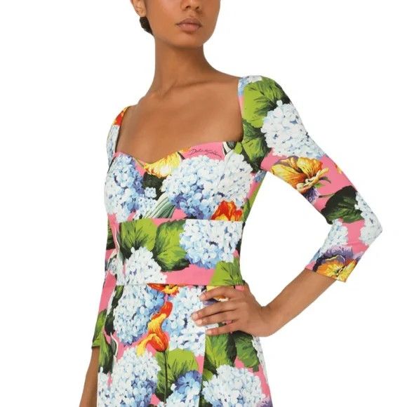 Dolce & Gabbana Dolce & Gabbana Hydrangea Print Dress - NEW WITH TAGS Size S / US 4 / IT 40 - 5 Thumbnail
