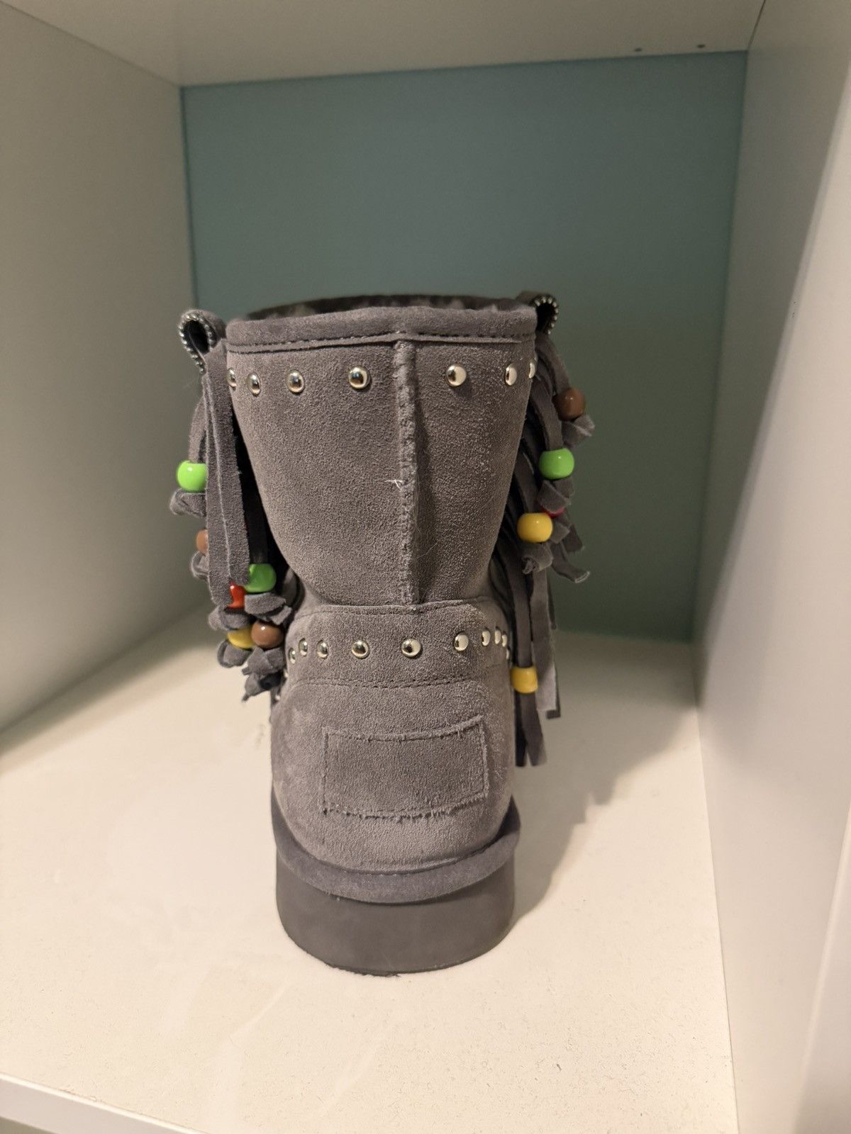 Other Bazo 1199 Grey Beaded Boots Size US 8.5 / EU 41-42 - 4 Thumbnail