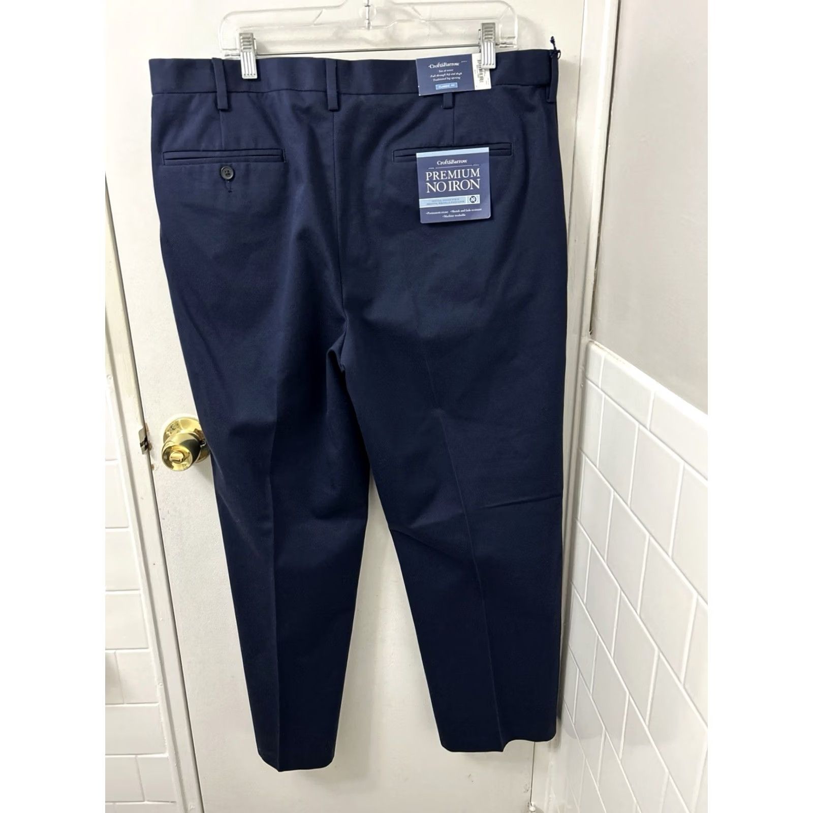 Croft & Barrow Crofts & Barrow Pants Mens 38x30 Navy Blue Classic Fit YKK No Iron Dress Pants Straight Leg 5-Pocket Size US 38 / EU 54 - 2 Thumbnail