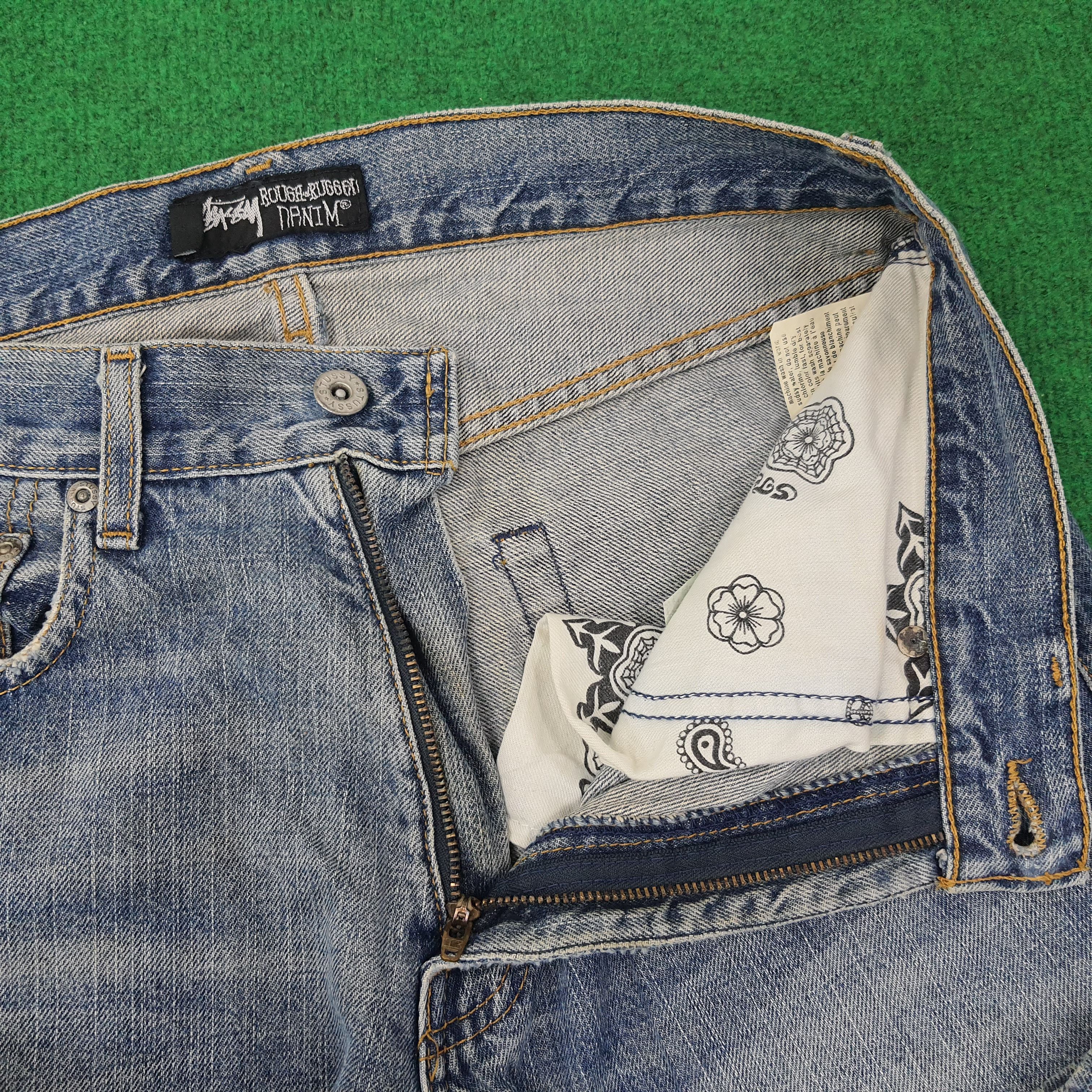 Vintage Stussy Rough n Rugged Denim Custom Logo Jeans C228N9
