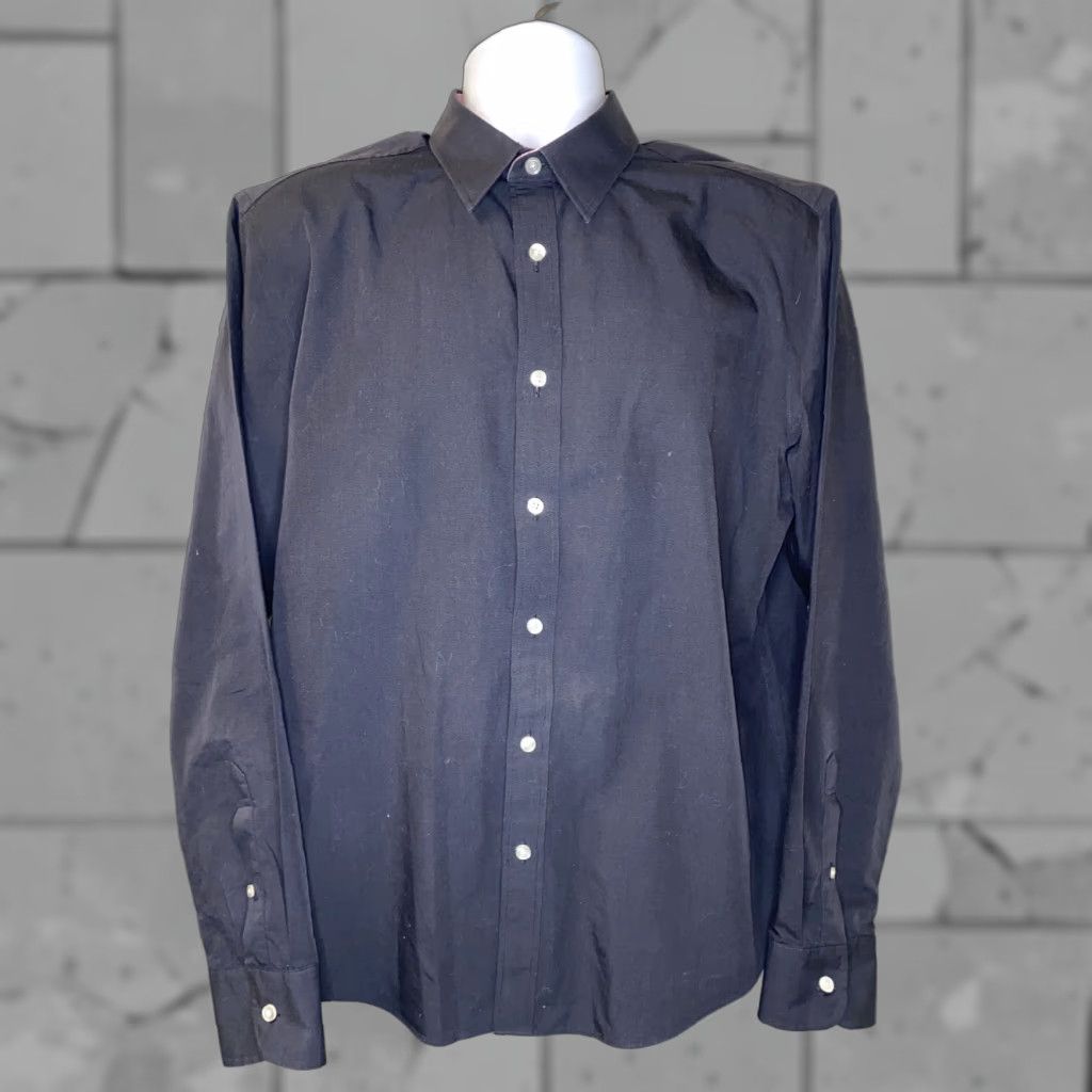 UNTUCKit UNTUCKit Mens Black Cotton Long Sleeve Button Front Collared Shirt Size Large Size US L / EU 52-54 / 3 - 1 Thumbnail