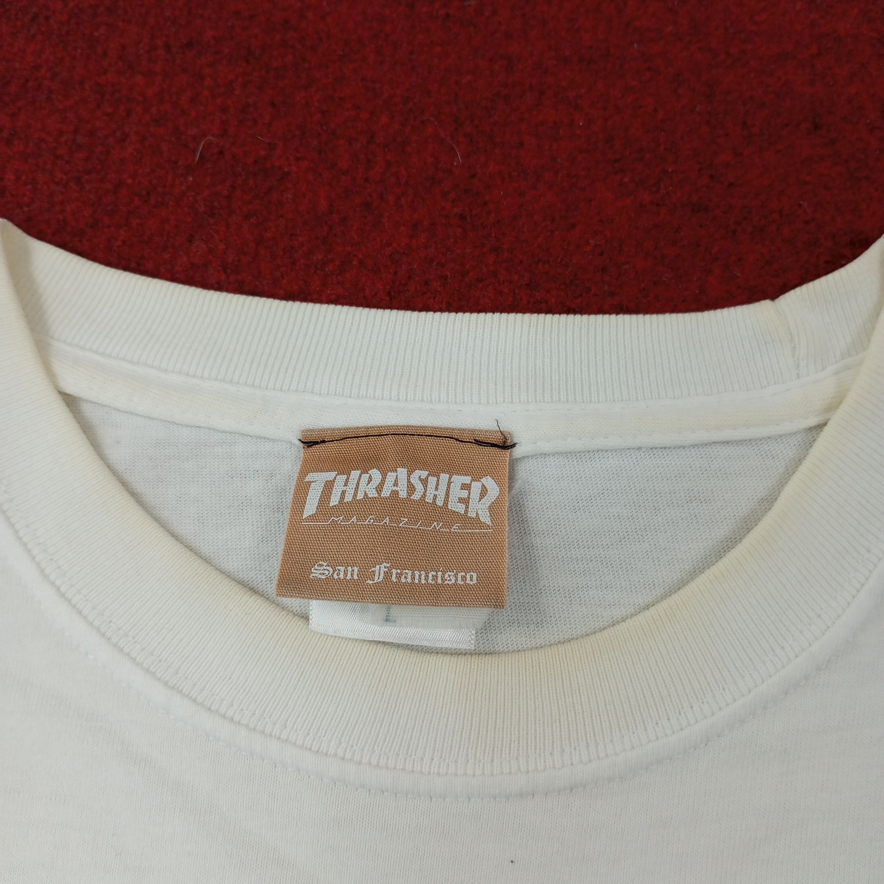 Thrasher × Vintage Thrasher Flames Design Skateboard Style Tshirt C219N37 Size US L / EU 52-54 / 3 - 3 Thumbnail