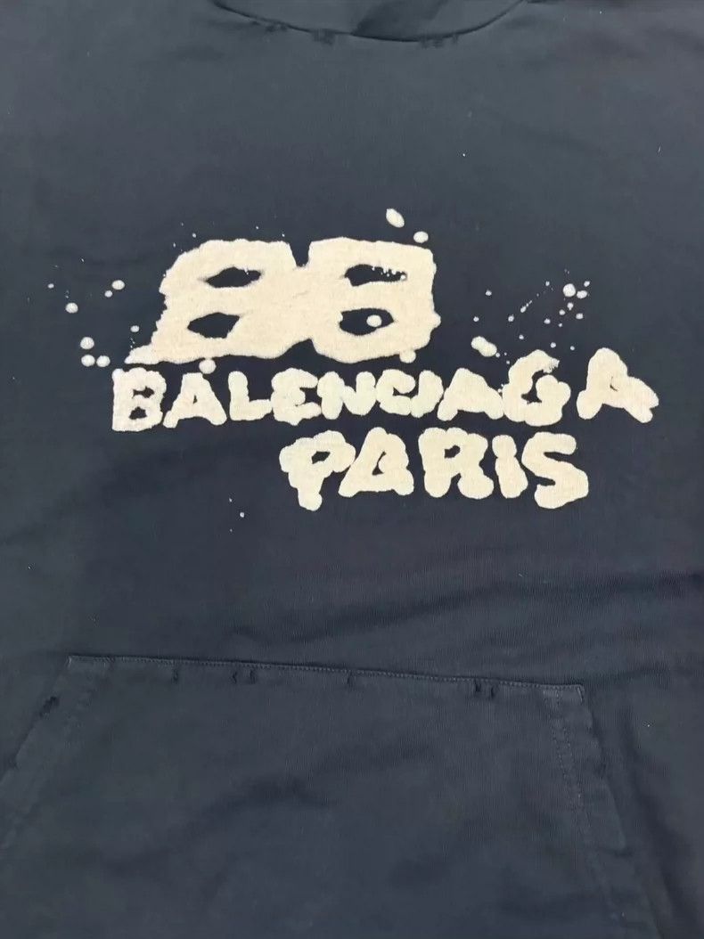Balenciaga Balenciaga Graffiti Splash Ink Double B Printed Old Destru Size US XS / EU 42 / 0 - 2 Thumbnail