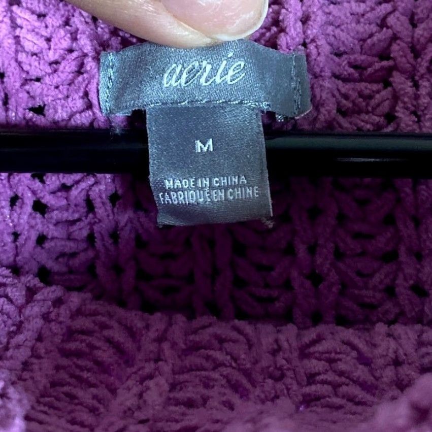 Vintage Aerie Sweater Women's Pullover Turtleneck Knit Oversized Casual Workwear Cozy Soft Chunky-Knit Medium Purple Size M / US 6-8 / IT 42-44 - 4 Thumbnail