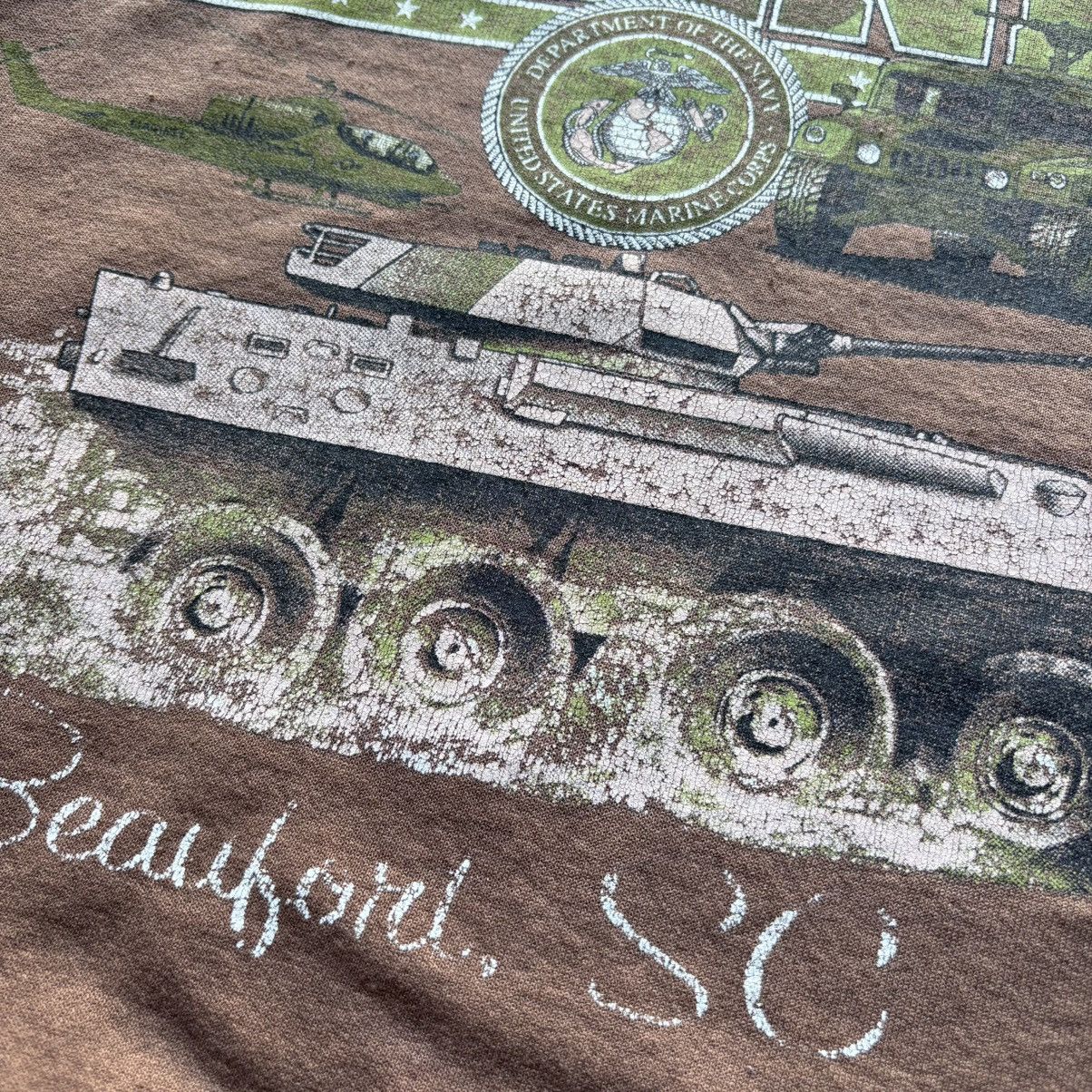 Hanes vintage 90s US MARINES Military Army spellout sweatshirt Size US XL / EU 56 / 4 - 10 Thumbnail