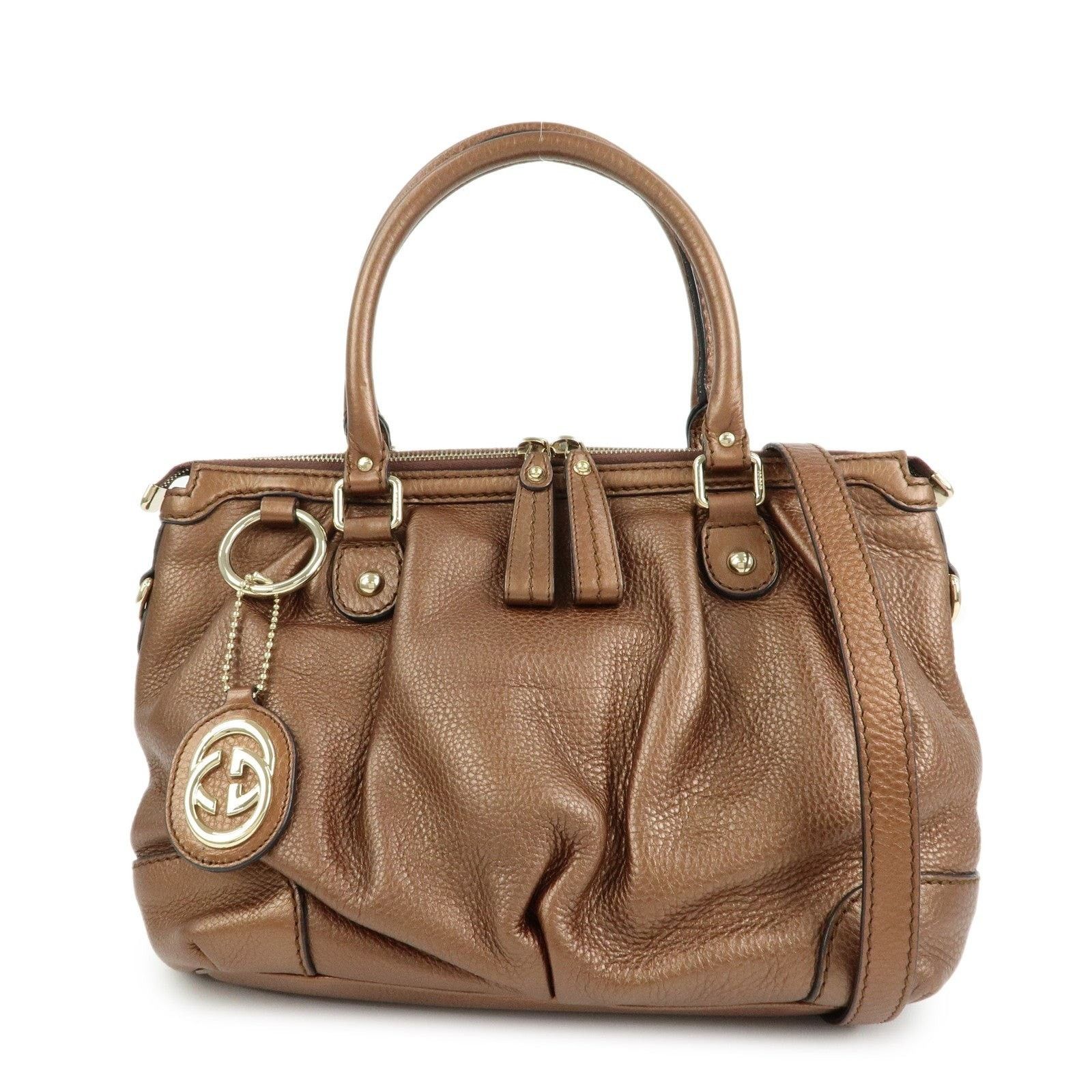 Gucci Gucci Sukey Interlocking G Calfskin Shoulder Bag Brown Size ONE SIZE - 1 Thumbnail