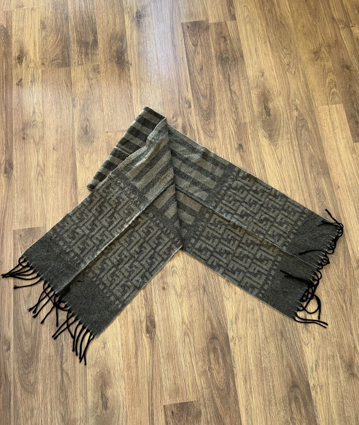 Fendi Fendi Monogram Fringe Scarf — Brown / Made in Italy Size ONE SIZE - 2 Thumbnail