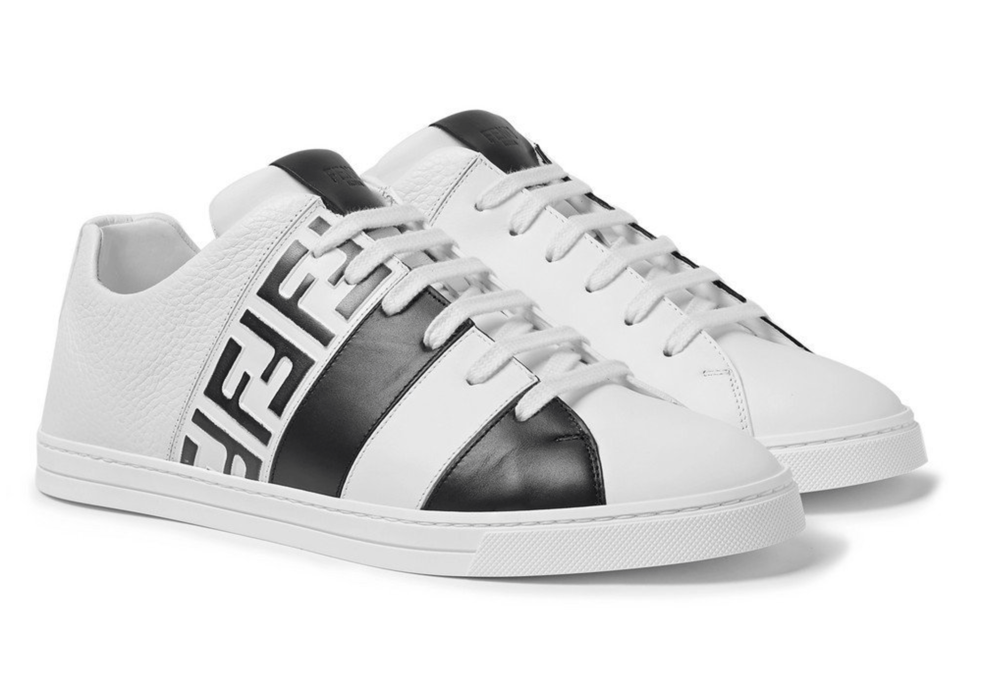 Fendi Fendi Black Leather FF Logo Low Trainer Sneaker UK 9 US 10 Size US 10 / EU 43 - 3 Thumbnail