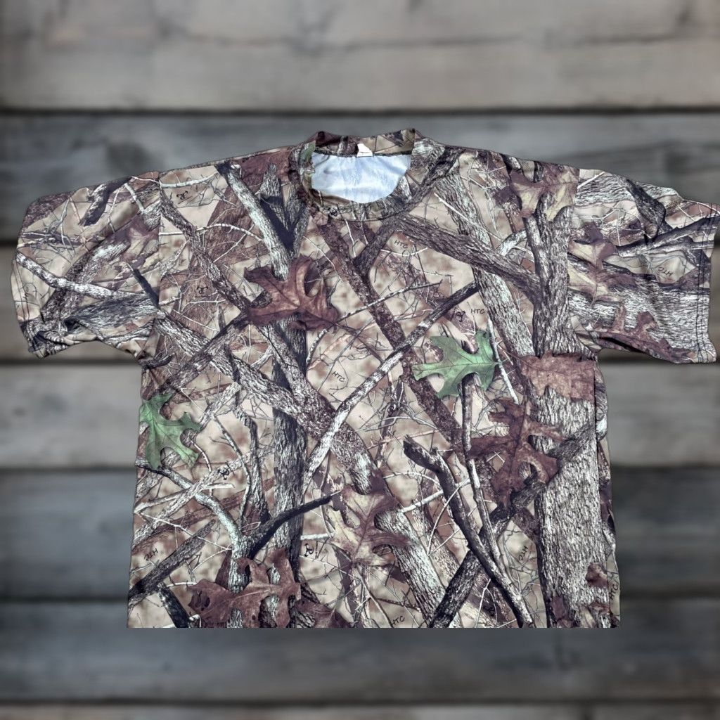 Vintage VTG 80s True Timber Camouflage T-Shirt Adult XL Green Polyester Spandex Camouflage Pattern Men Crew Neck Short Sleeve Vintage Size US XL / EU 56 / 4 - 1 Thumbnail