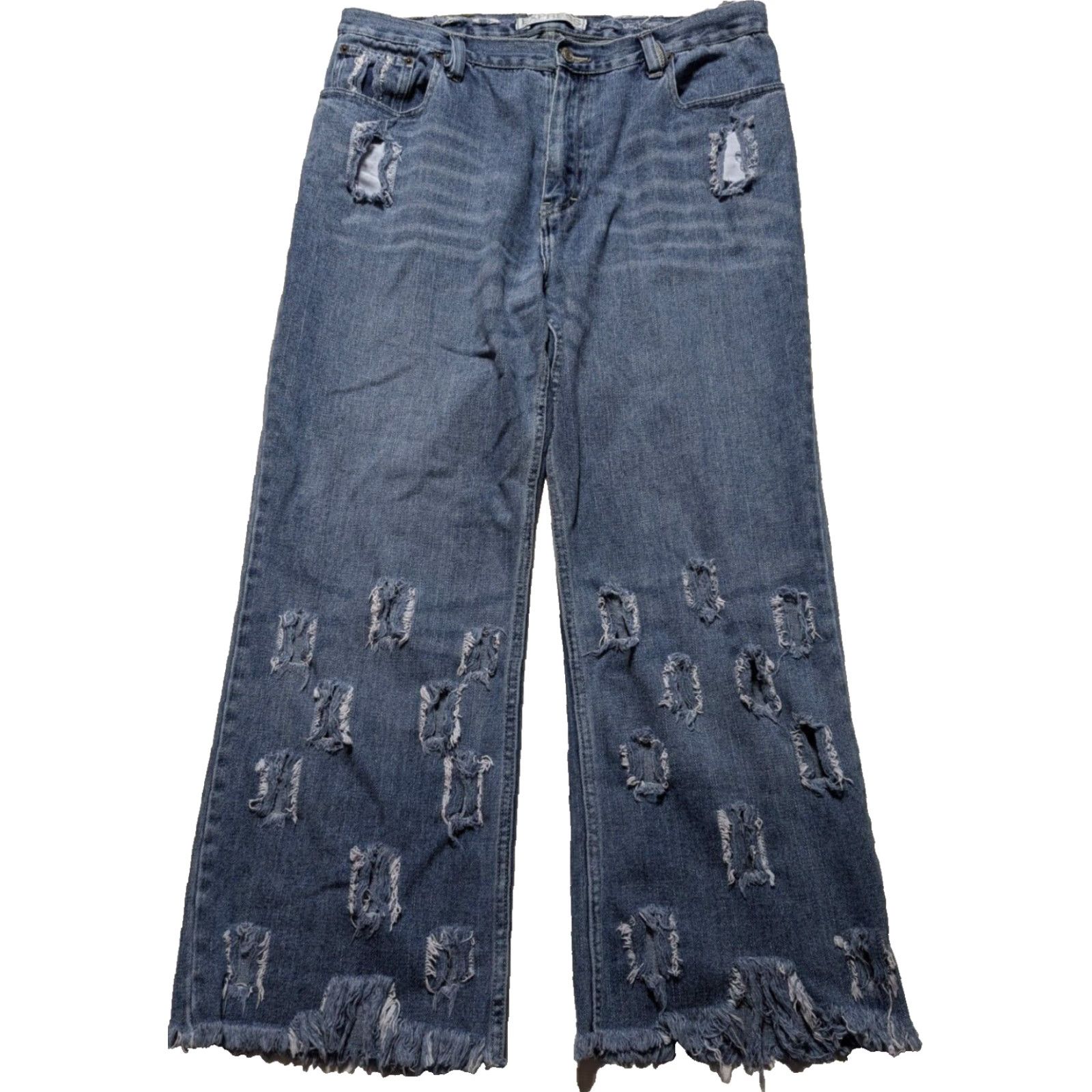 Express EXPRESS QUINCE 36X30 Distressed Denim Blue Jeans Shirt? Lounge? Size US 36 / EU 52 - 2 Thumbnail