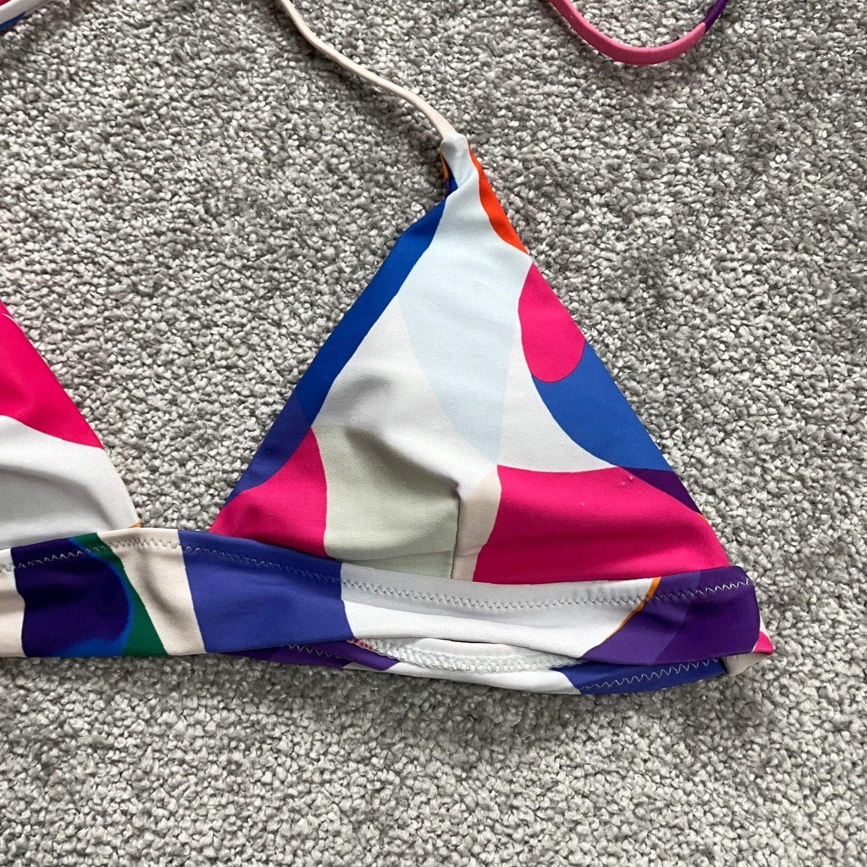 Triangl Women’s Small Multicolor Geometric Triangle Bikini Top - Spaghetti Strap Beach Swimwear Size S / US 4 / IT 40 - 6 Thumbnail