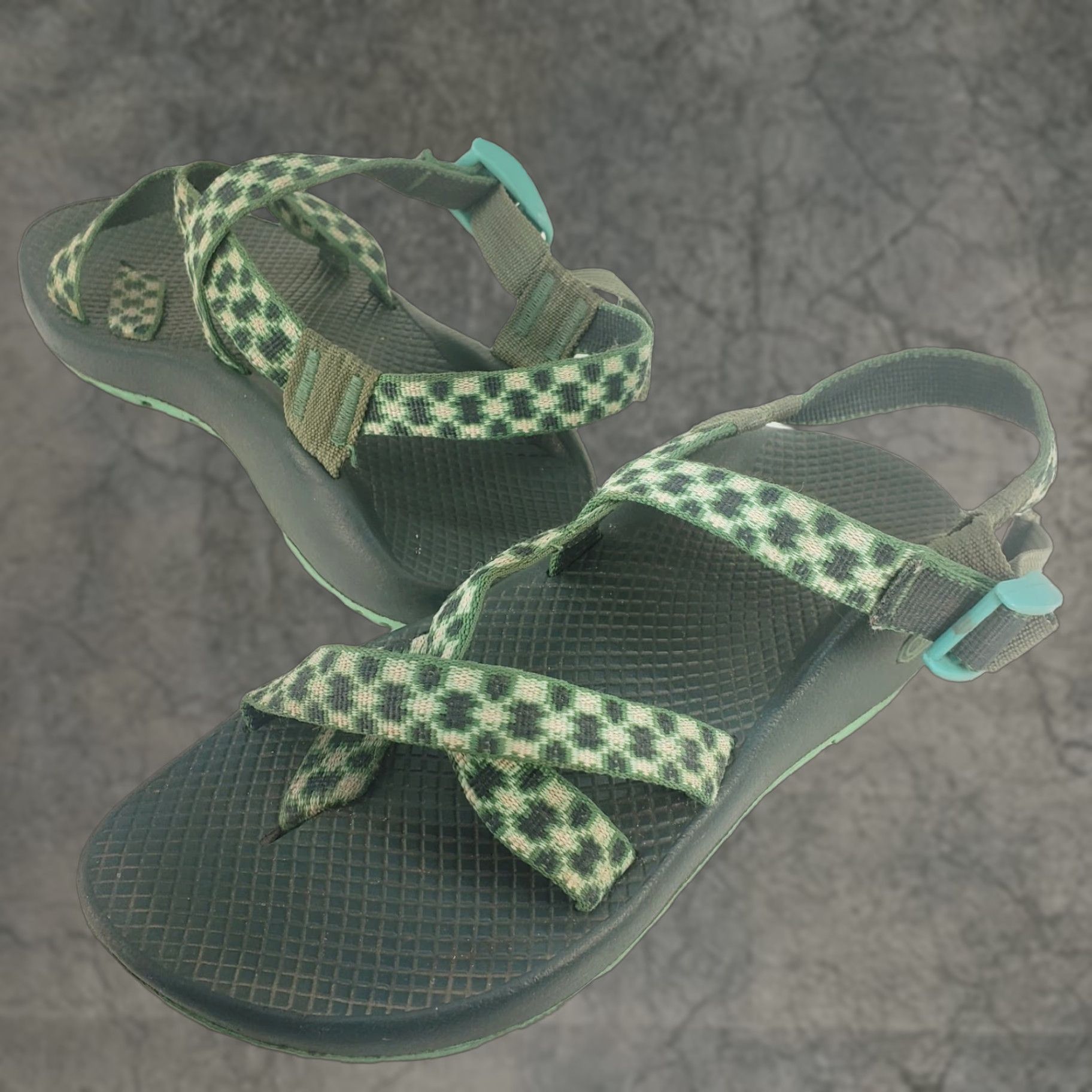Chaco Chaco ZX/2 Women’s Sandal 8M Green Black Pink Geometric Outdoor Outdoorwear Shoes Leather Synthetic Rubber? Size US 8 / IT 38 - 1 Thumbnail