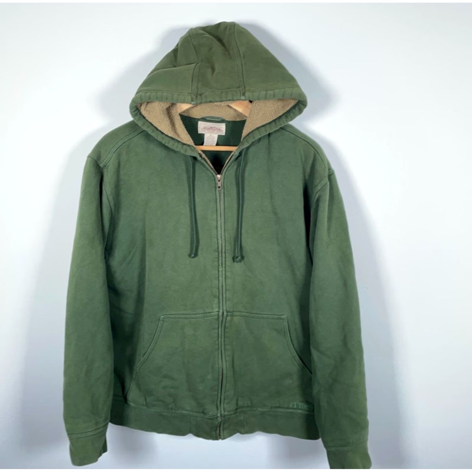 Vintage L.L. Bean Katahdin Iron Works Sherpa Zip Hoodie Men's Large Green Sweatshirt Size US L / EU 52-54 / 3 - 4 Thumbnail