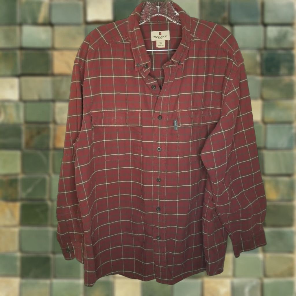 Vintage VINTAGE Woolrich Shirt Men XL Red Plaid Long Sleeve Button-Up Size US XL / EU 56 / 4 - 1 Thumbnail