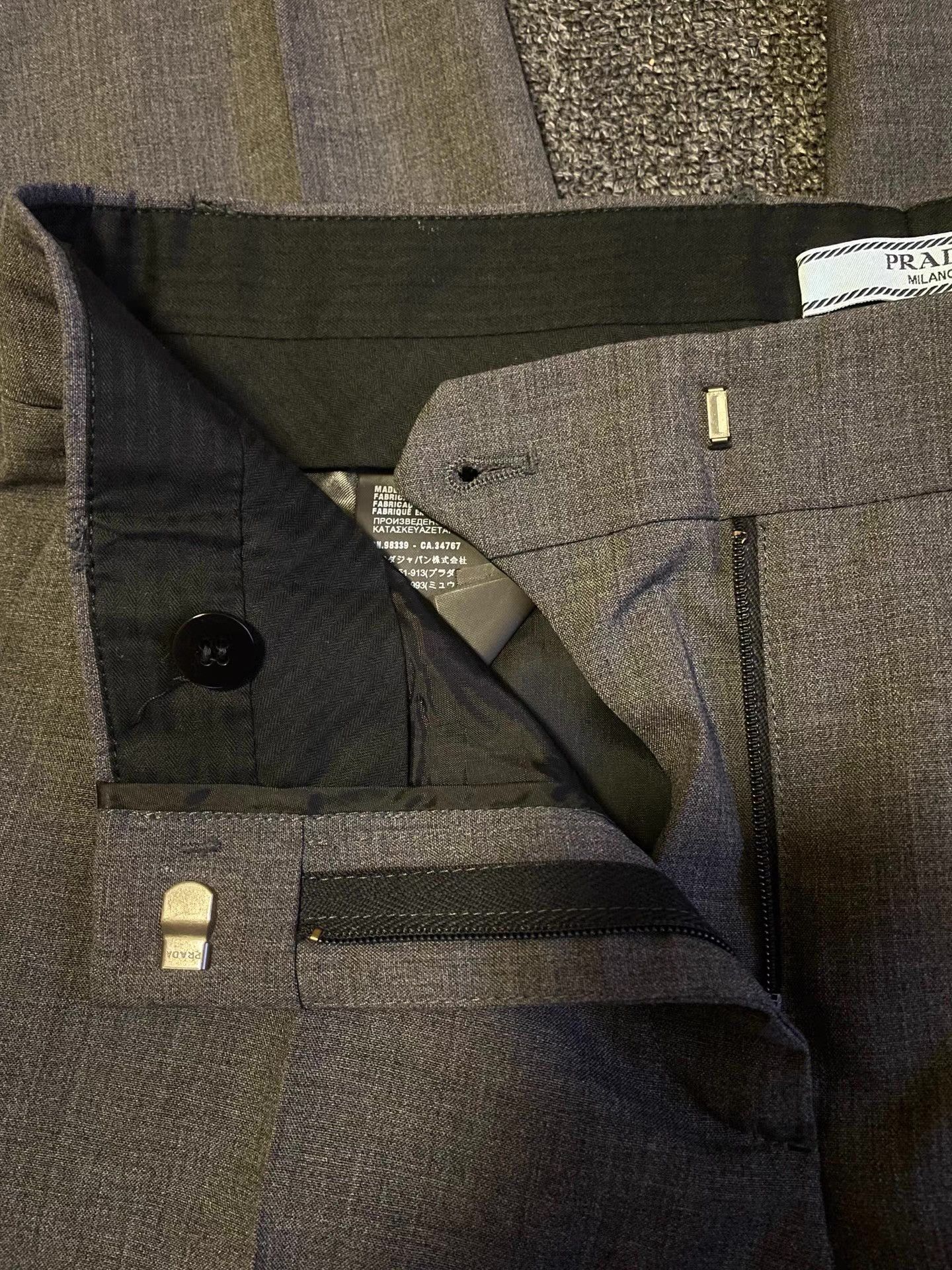 Prada Prada Women's Grey Wool Trousers Q4 Size 50R - 5 Thumbnail