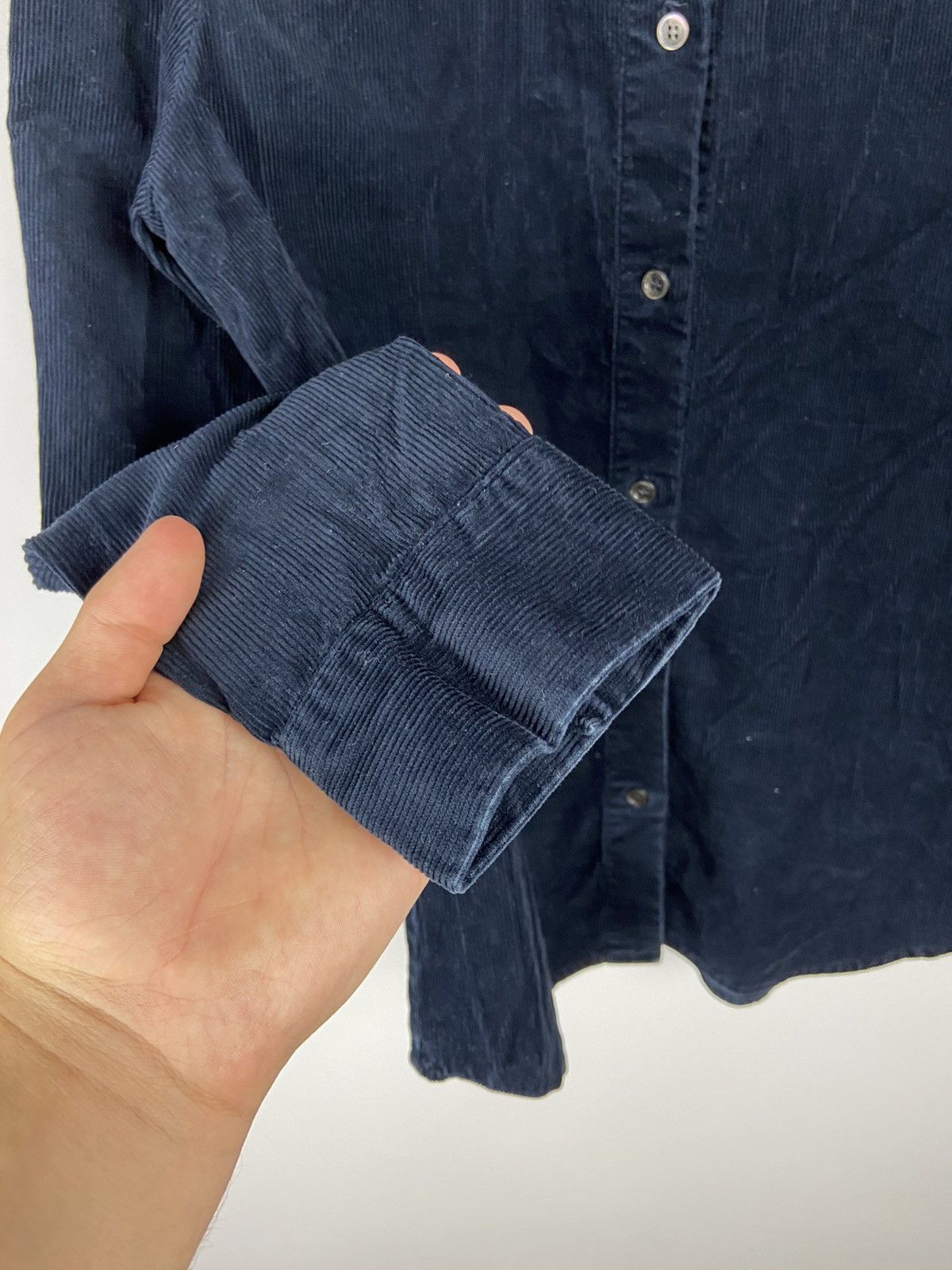 A.P.C. × Designer A.P.C. Navy Blue Corduroy Overshirt Luxury Size US S / EU 44-46 / 1 - 10 Thumbnail