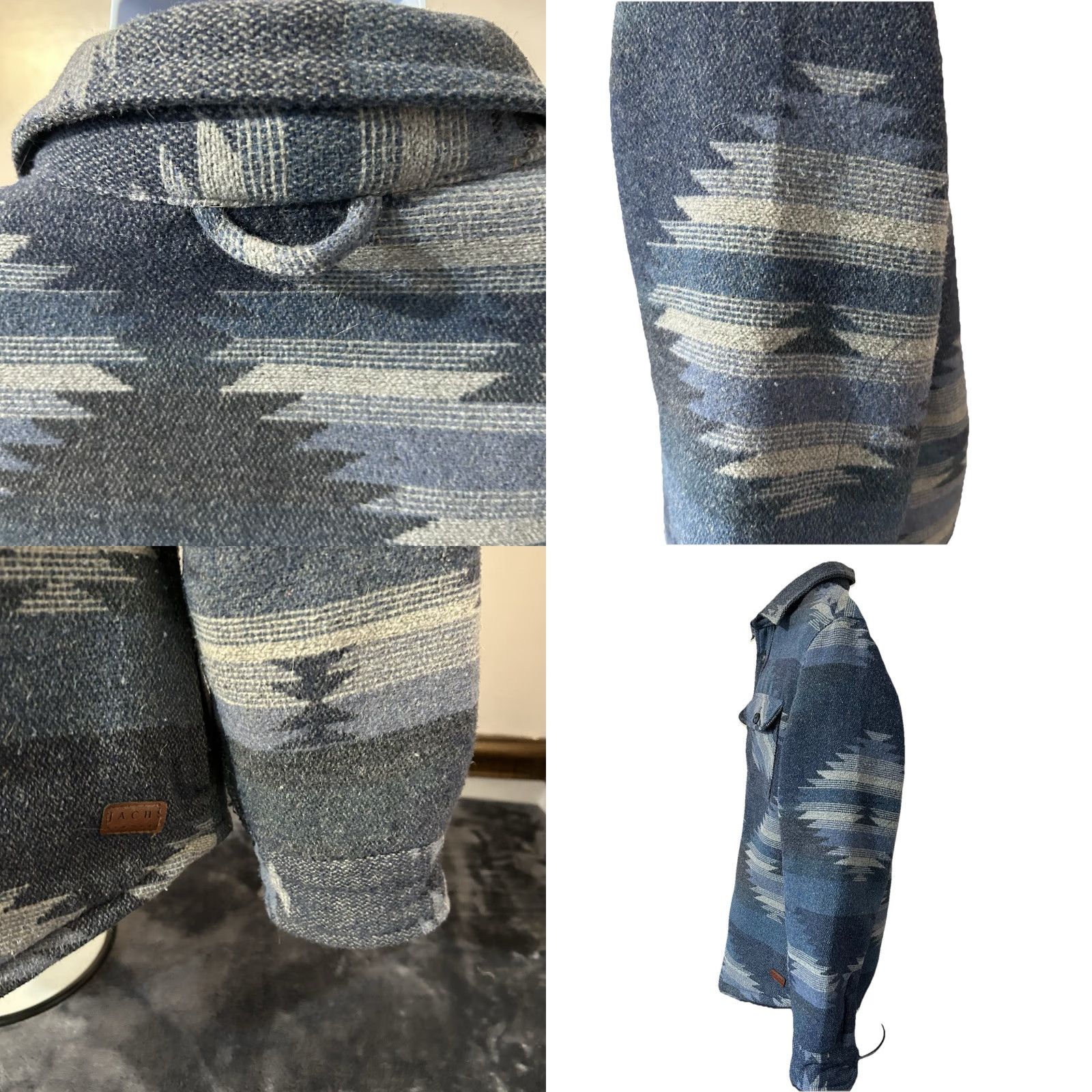 Vintage VINTAGE JACHS New York Wool Blend Shacket Men M Orange Aztec Blue Gray Lined Size US M / EU 48-50 / 2 - 8 Thumbnail