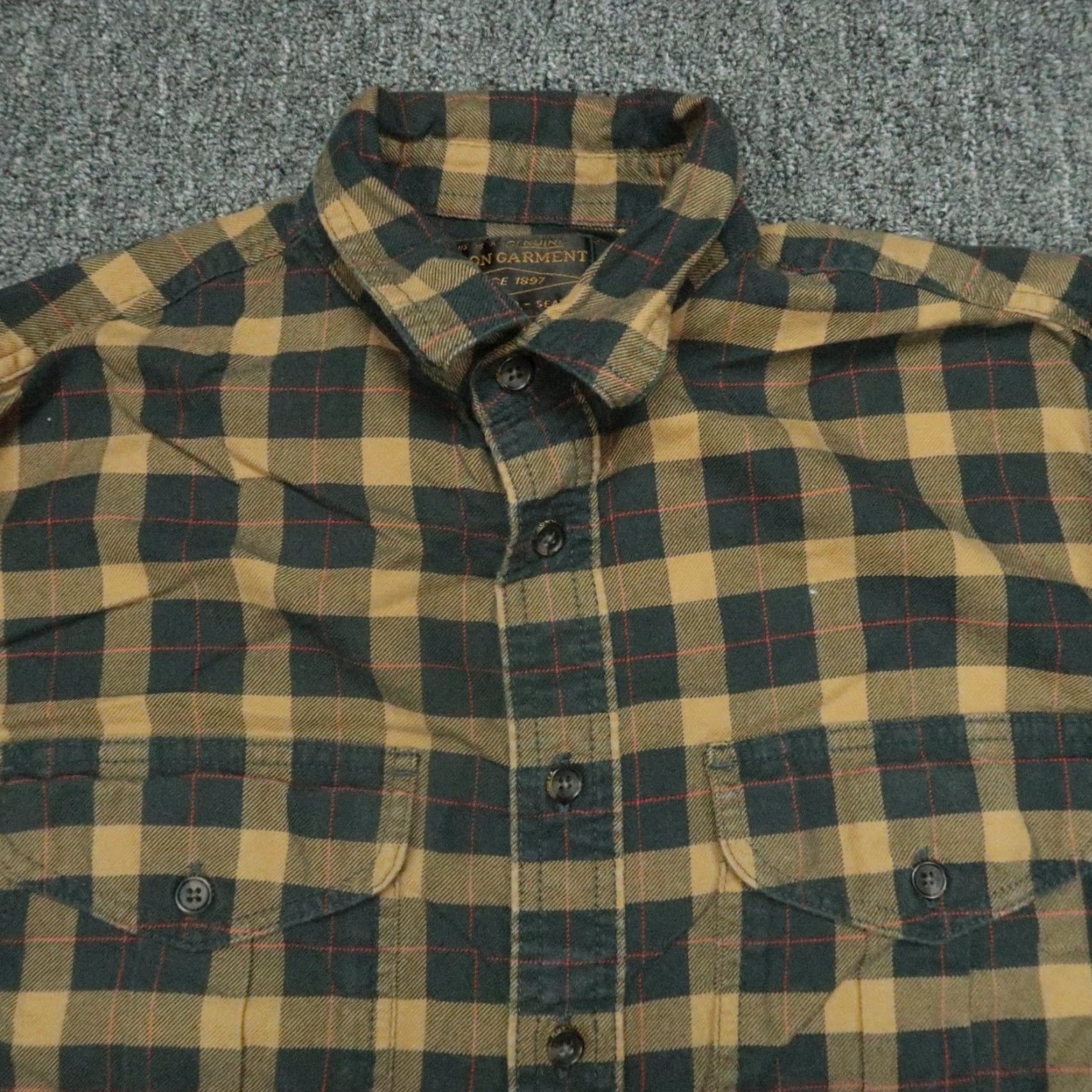 Filson Filson Shirt Mens XS Plaid Long Sleeve Button-Up Gold 40 in Cotton Flannel Regular Vintage No Size US XS / EU 42 / 0 - 2 Thumbnail
