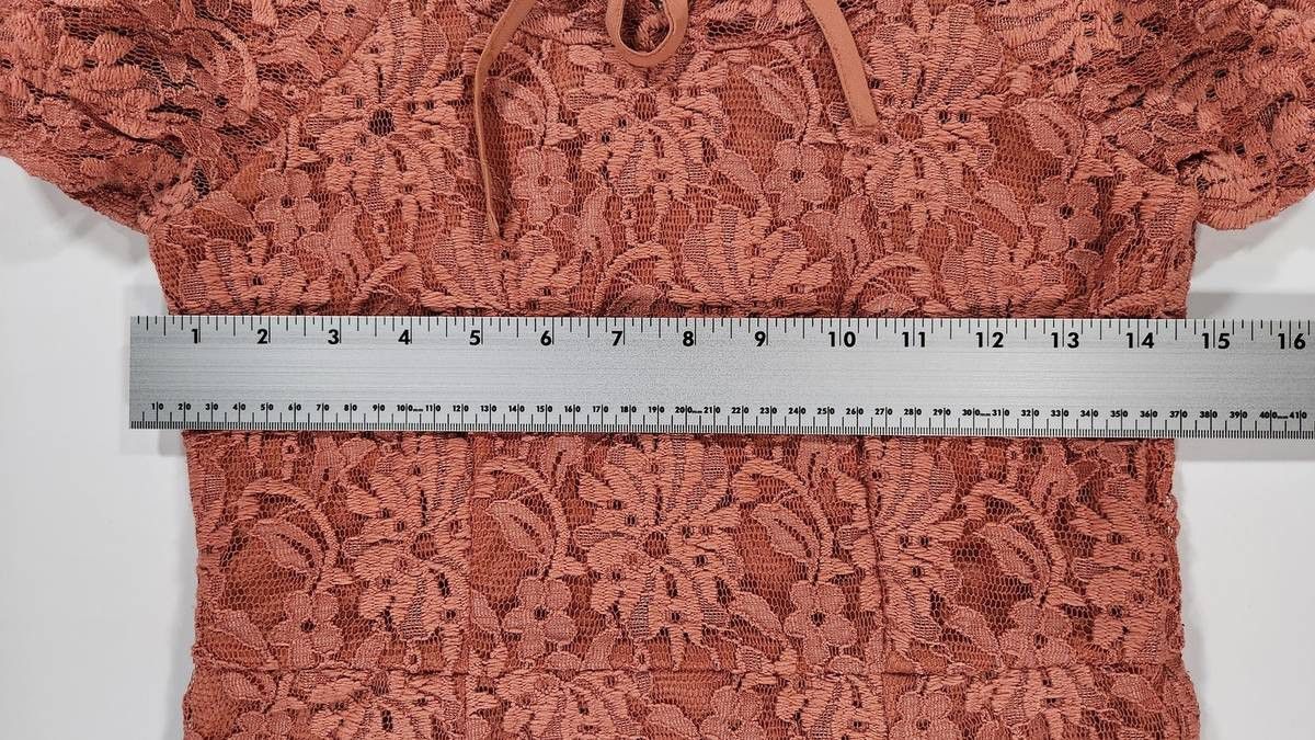 Other Zink London Lace Mini Dress Floral Tie-Neck Flutter Sleeve Size XS / US 0-2 / IT 36-38 - 5 Thumbnail