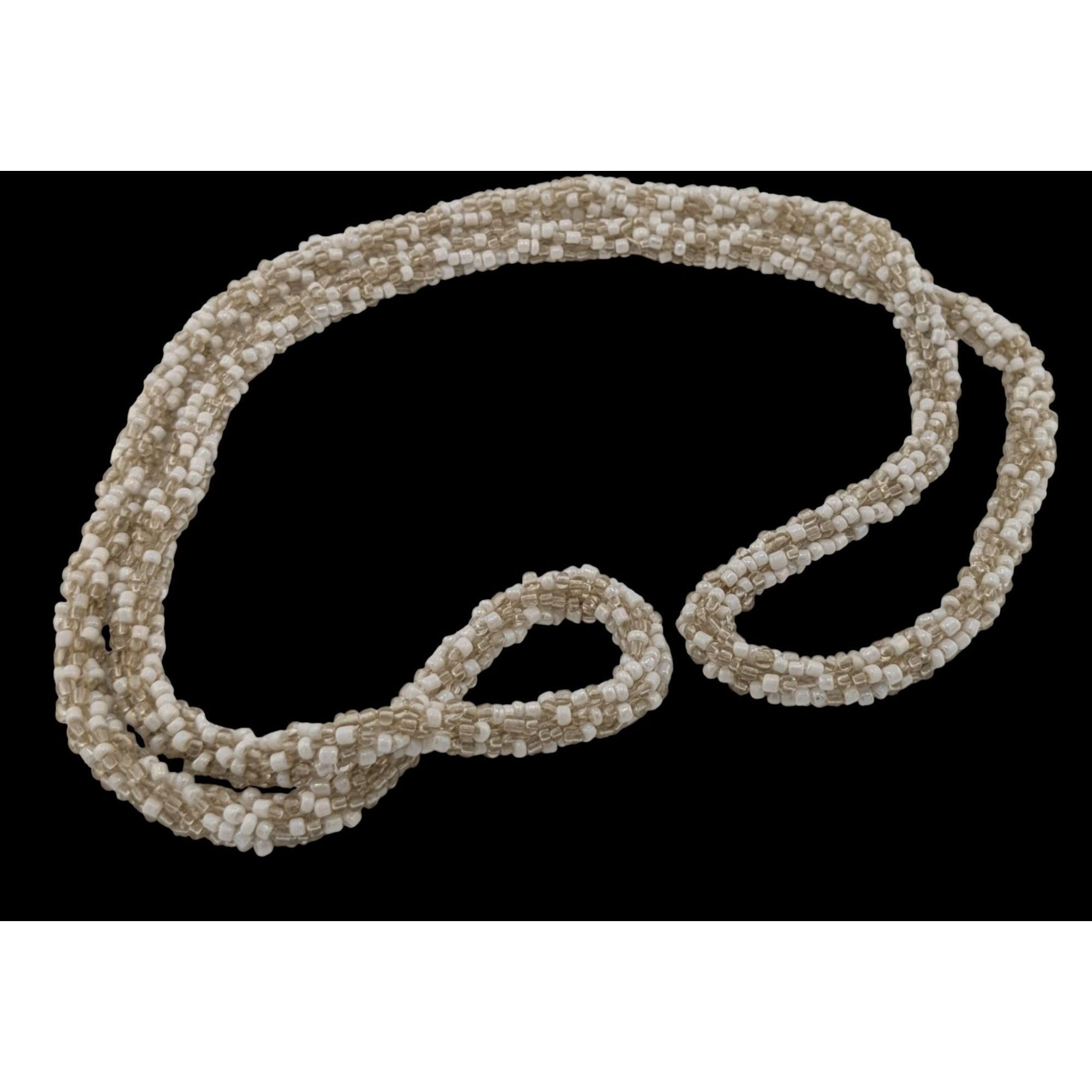 Other Clear And White Glass Beaded Rope Necklace Size ONE SIZE - 2 Thumbnail