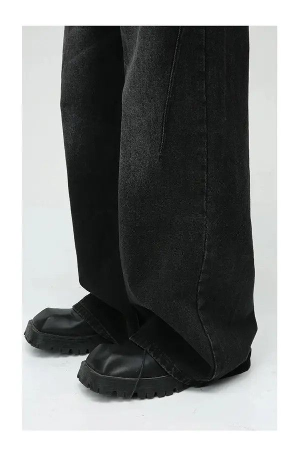 VIBE Washed Black Baggy Denim Jeans Size US 33 - 5 Thumbnail