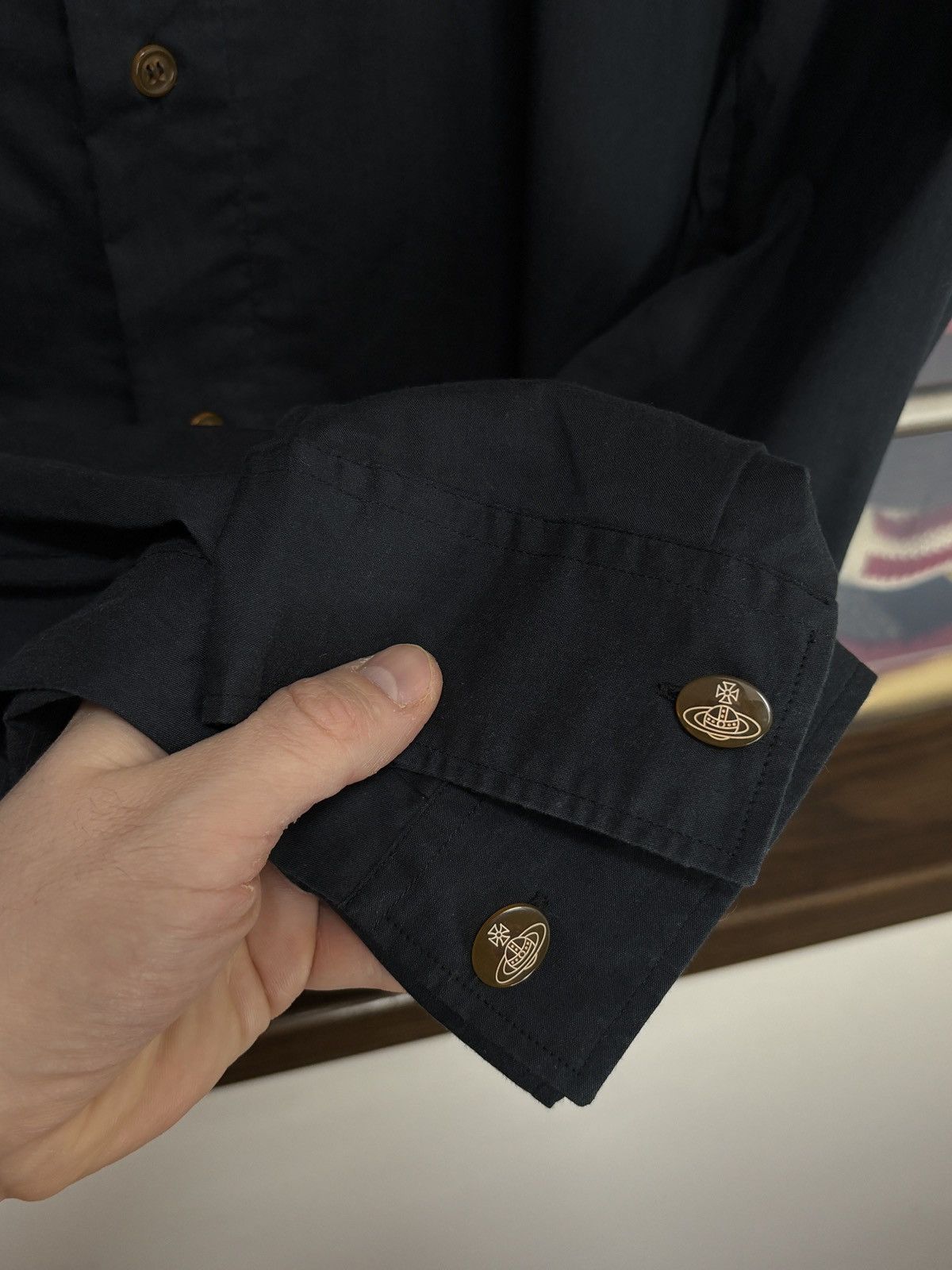 Vivienne Westwood Vivienne Westwood Dark Navy Button Up Luxury Vintage Shirt Size US XL / EU 56 / 4 - 4 Thumbnail