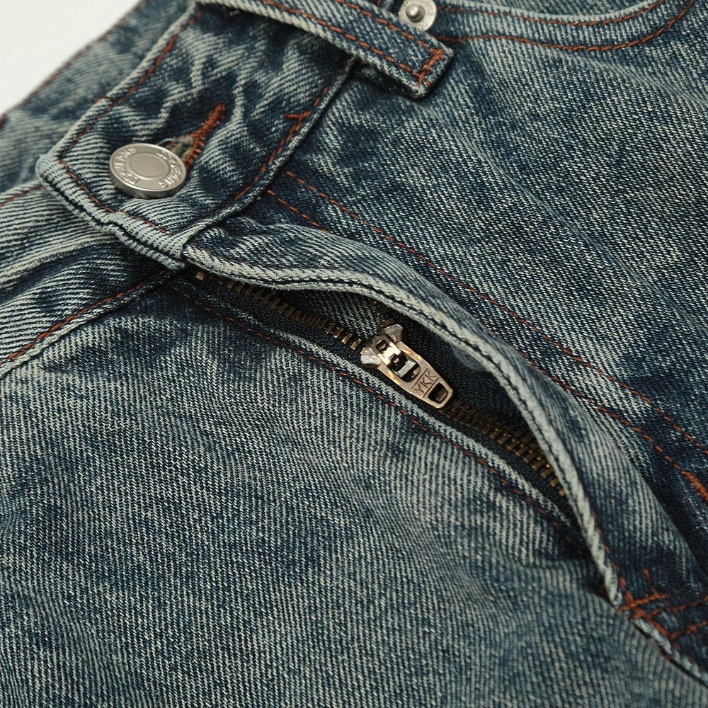 Jean Men's high street trend punk distressed washed flared jeans Size US 32 / EU 48 - 4 Thumbnail