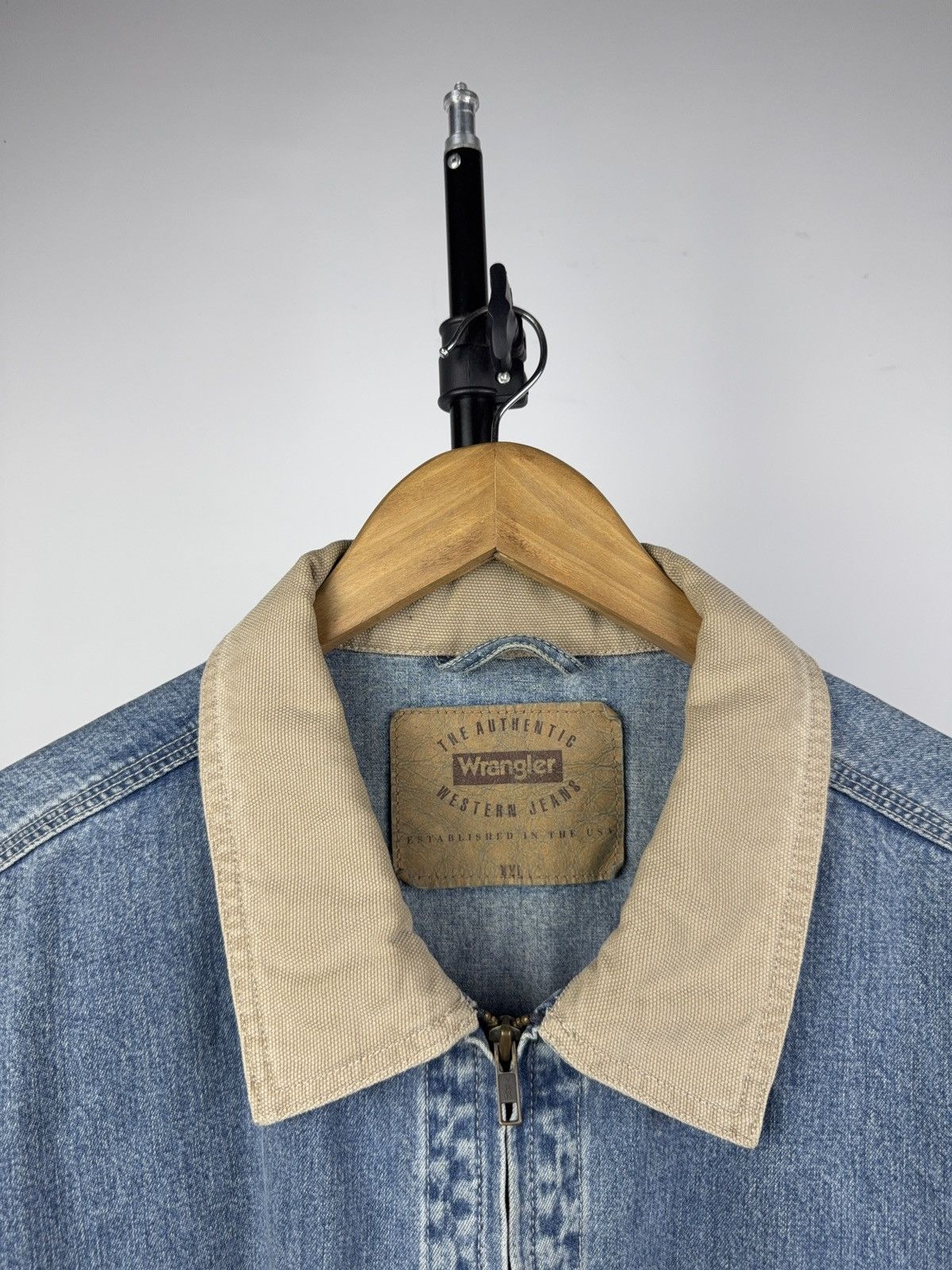 Wrangler Vintage Retro 90s Wrangler Western Cowboy Denim Work Jacket Size US XXL / EU 58 / 5 - 5 Thumbnail