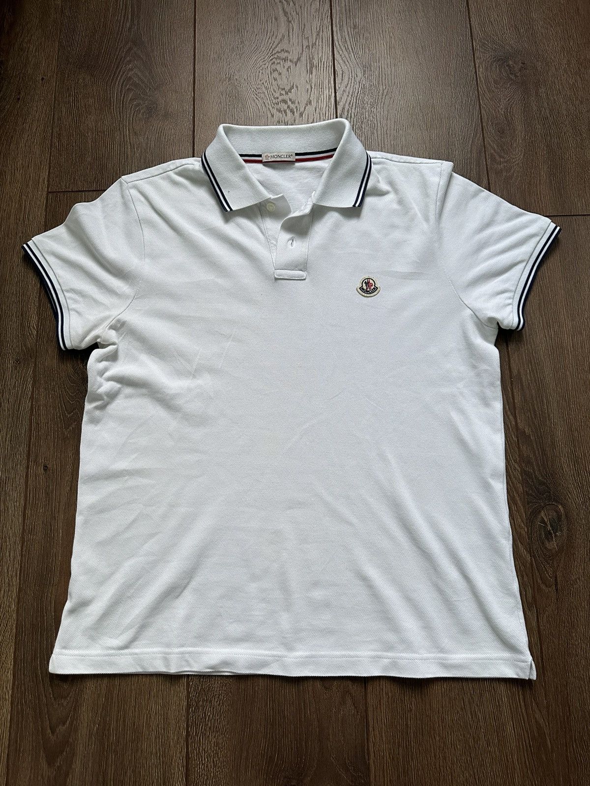 image of Moncler White Polo Shirt, Men's (Size Small)