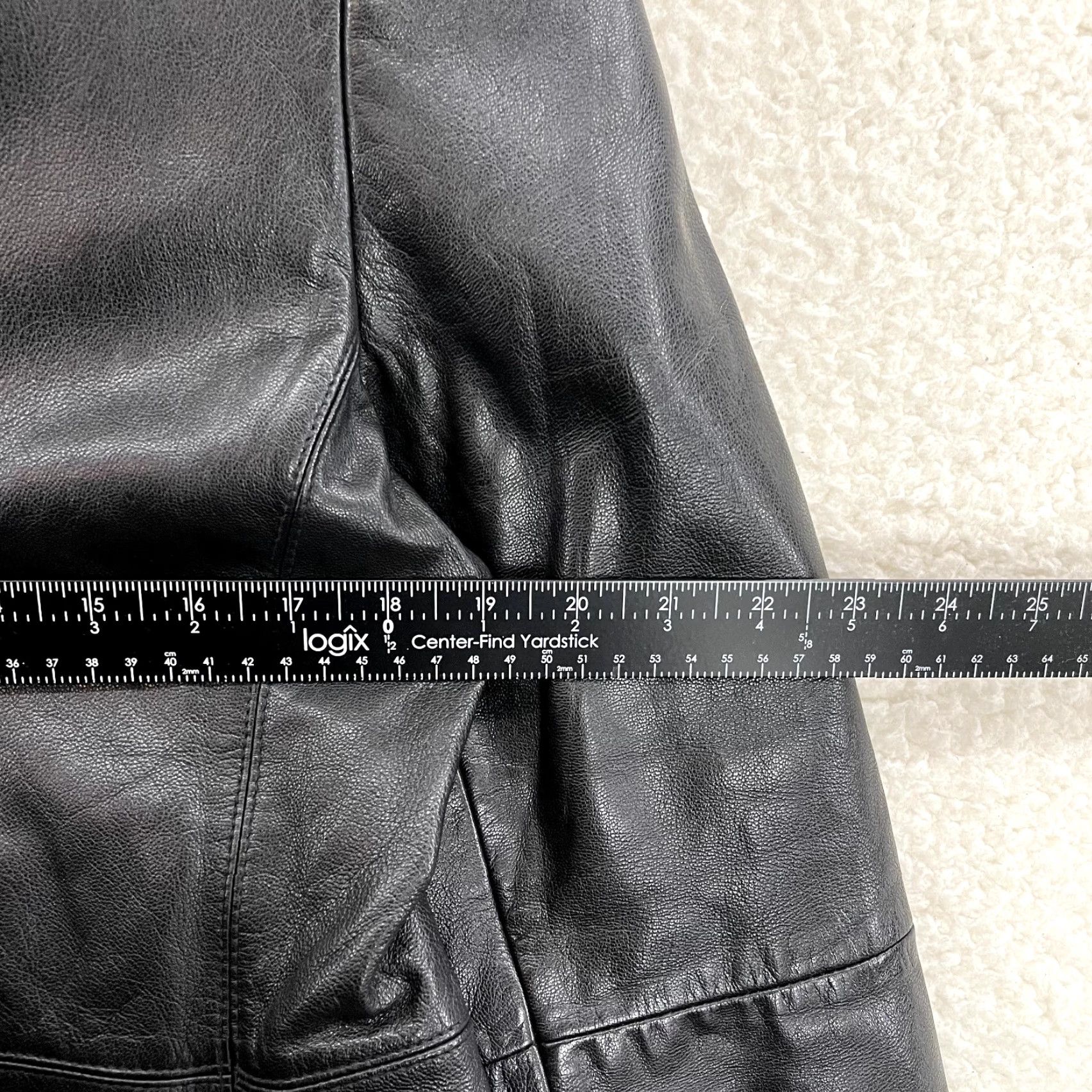 Vintage VINTAGE 90s Y2K Black Leather Jacket Womens XL 14 Large Patent Lined Button Up Grunge - Amanda Smith Size XL / US 12-14 / IT 48-50 - 6 Thumbnail