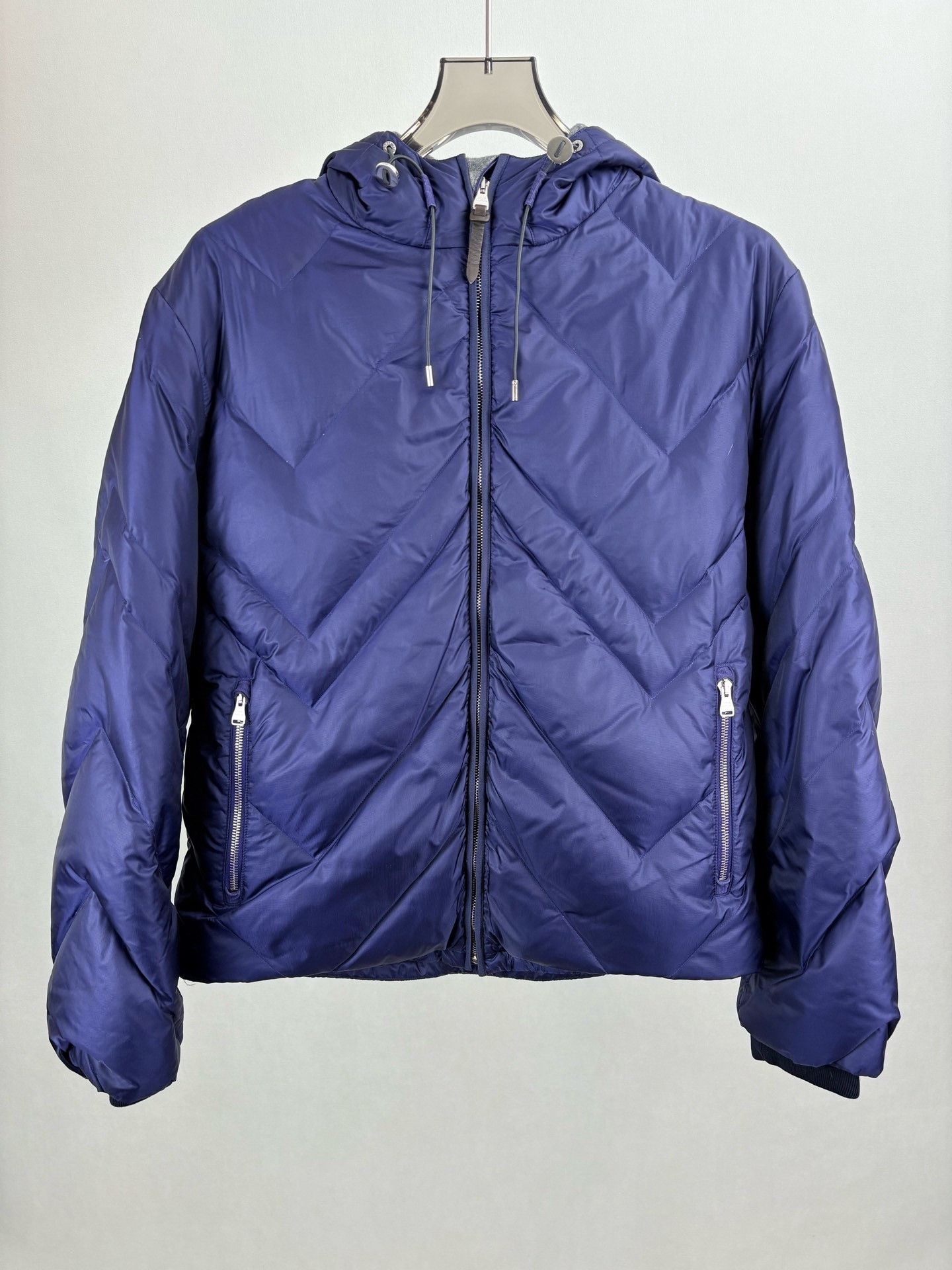 Louis Vuitton Louis Vuitton Dark Blue Hooded Down Jacket Size US M / EU 48-50 / 2 - 1 Thumbnail