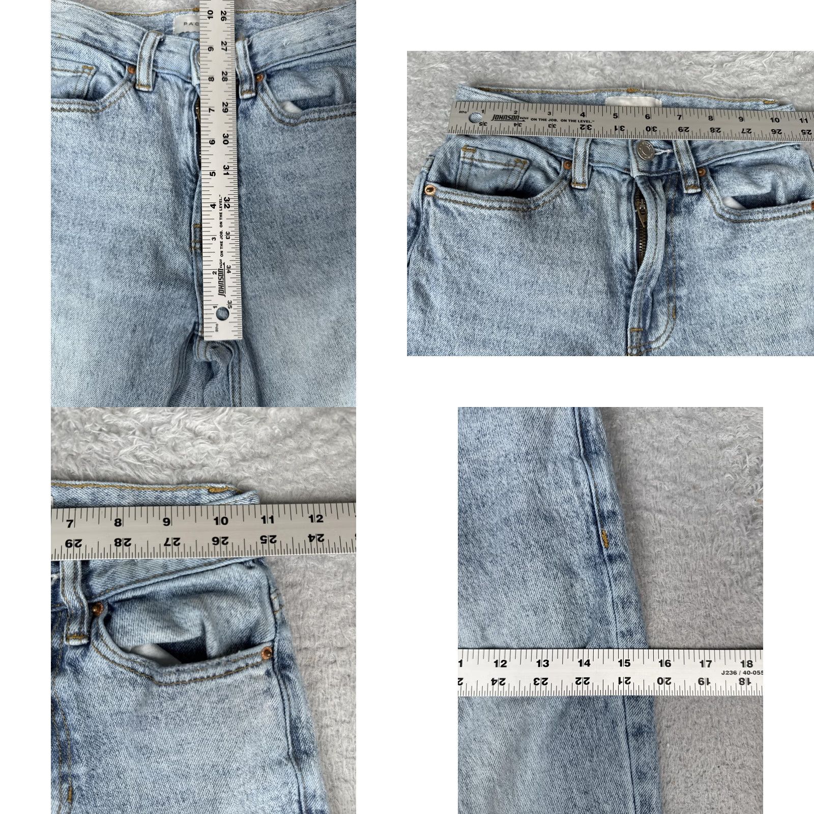 Pacsun PacSun Jeans Womens 22 Light Blue Wash Stretch High Rise Bootcut Denim Zip Fly 5-Pocket Cowboy Womens Size 40" / US 18 - 9 Thumbnail