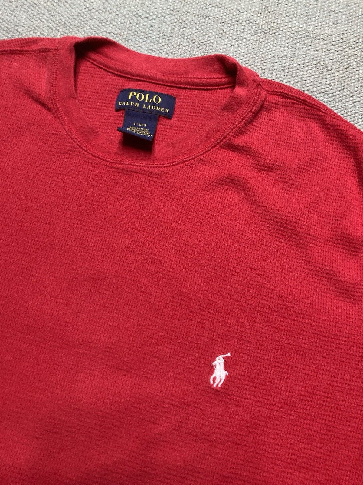 Polo Ralph Lauren Polo Ralph Lauren waffle knit thermal shirt crimson large Size US L / EU 52-54 / 3 - 3 Thumbnail
