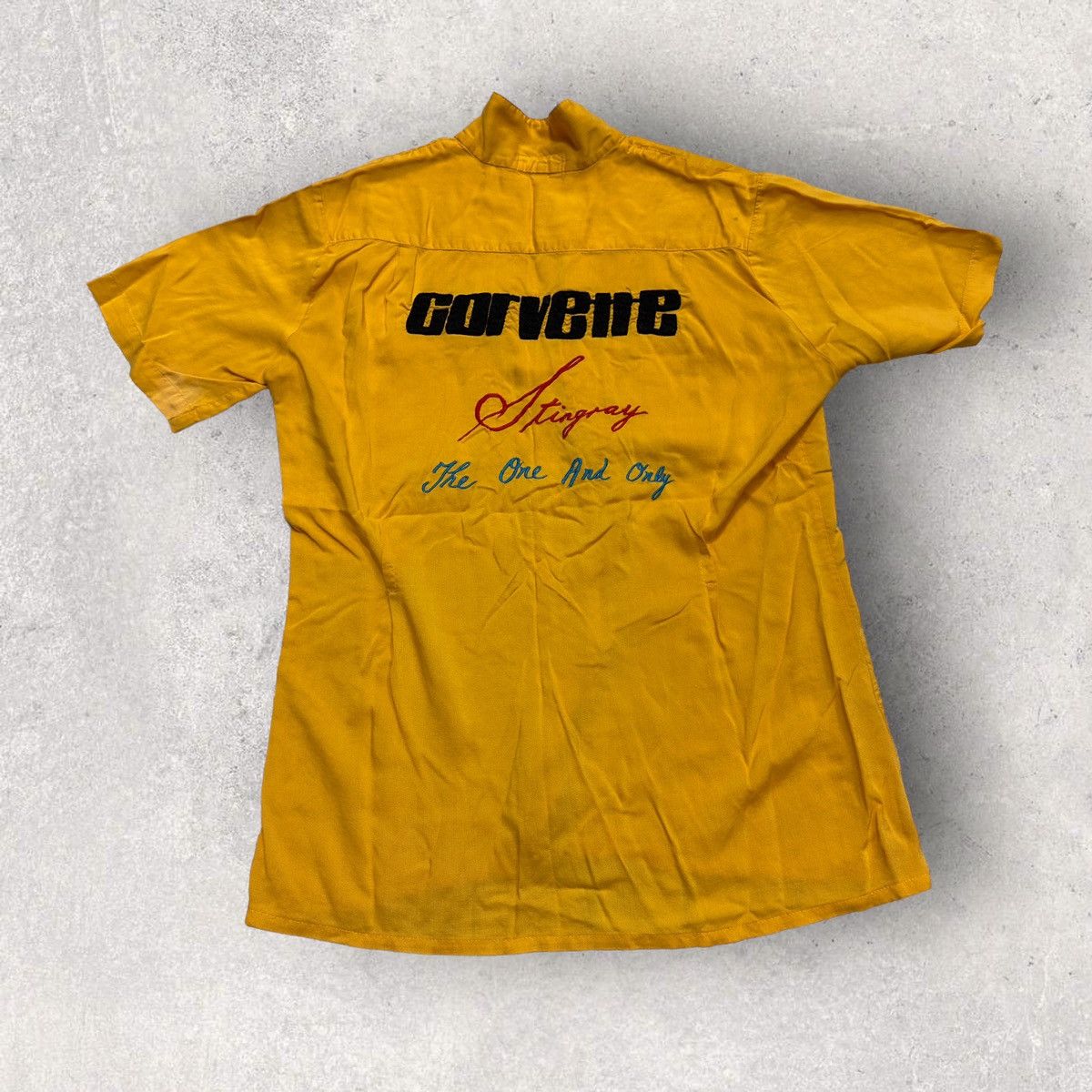 image of Chevy x Corvette Vintage Corvette Stingray Shirt in Yellow, Men's (Size Medium)