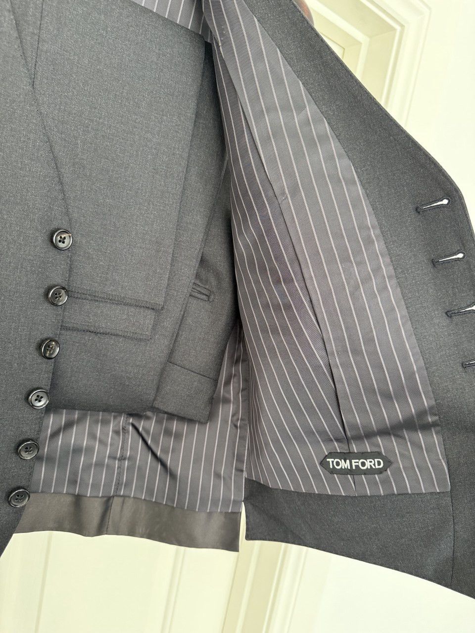 Tom Ford Tom Ford MTM 3 Piece Suit Charcoal 42R–64R O’Connor Style Size 52R - 3 Thumbnail