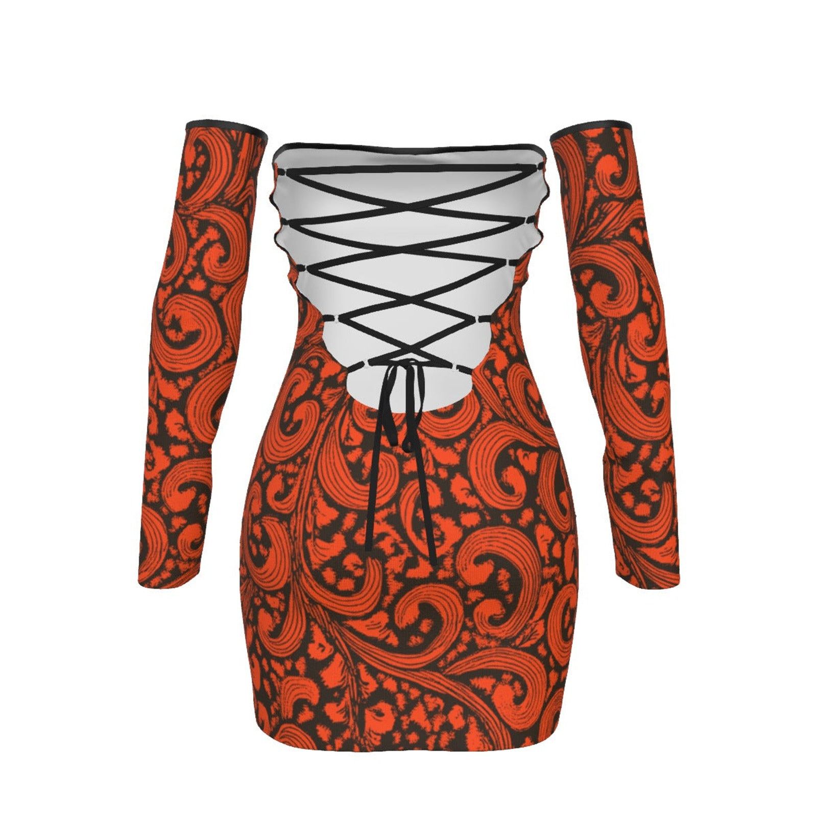 Other fullbreedcustom Print Women's Back Lace-up Dress Size M / US 6-8 / IT 42-44 - 3 Thumbnail