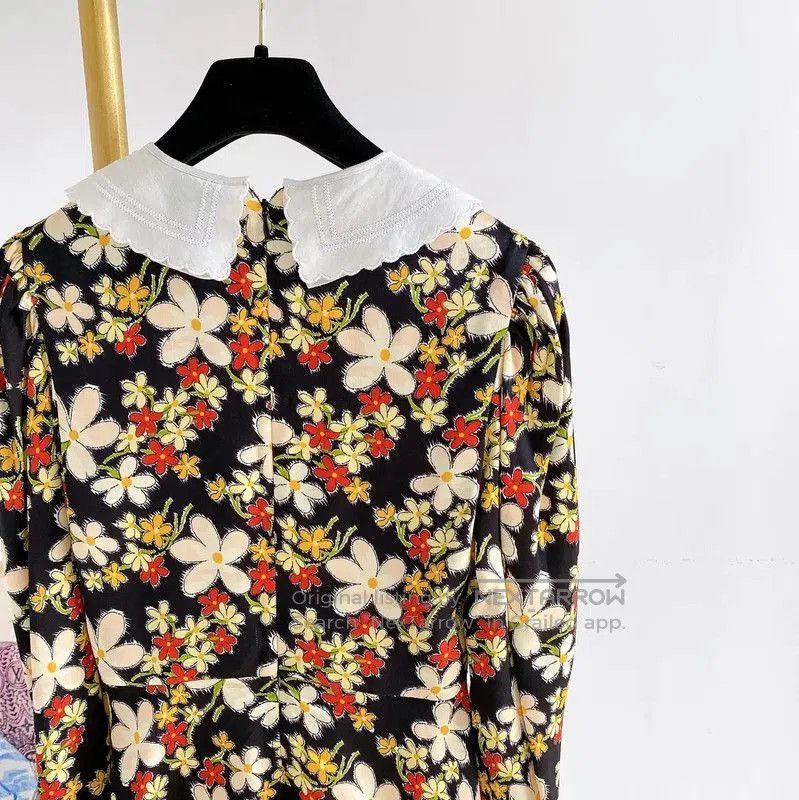 Miu Miu Miu Miu Floral Print Short-Sleeve Dress . Size S / US 4 / IT 40 - 4 Thumbnail