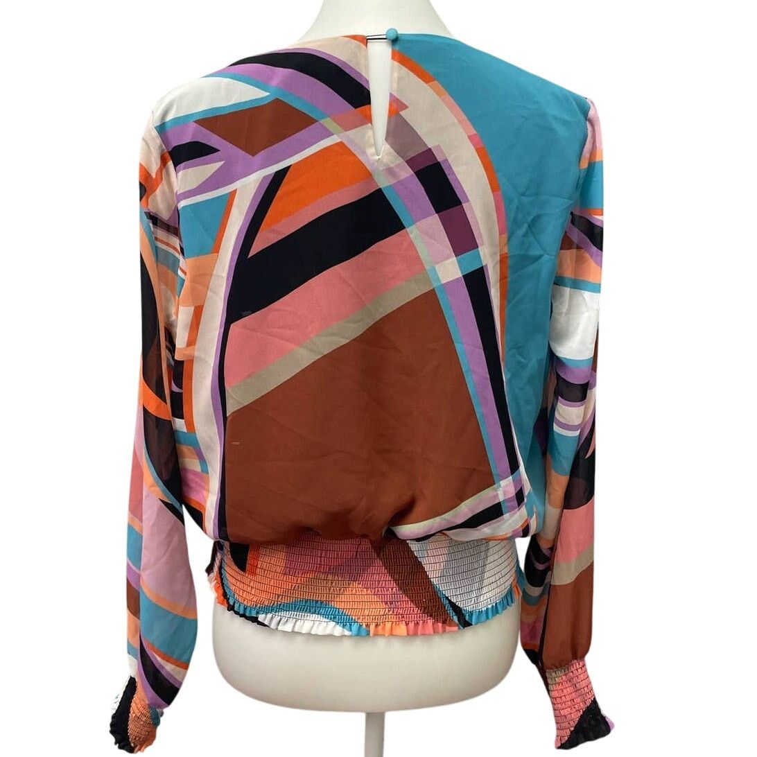 Bar III Bar III Womens Medium Gathered Waist Mod Stripe Top Size M / US 6-8 / IT 42-44 - 5 Thumbnail